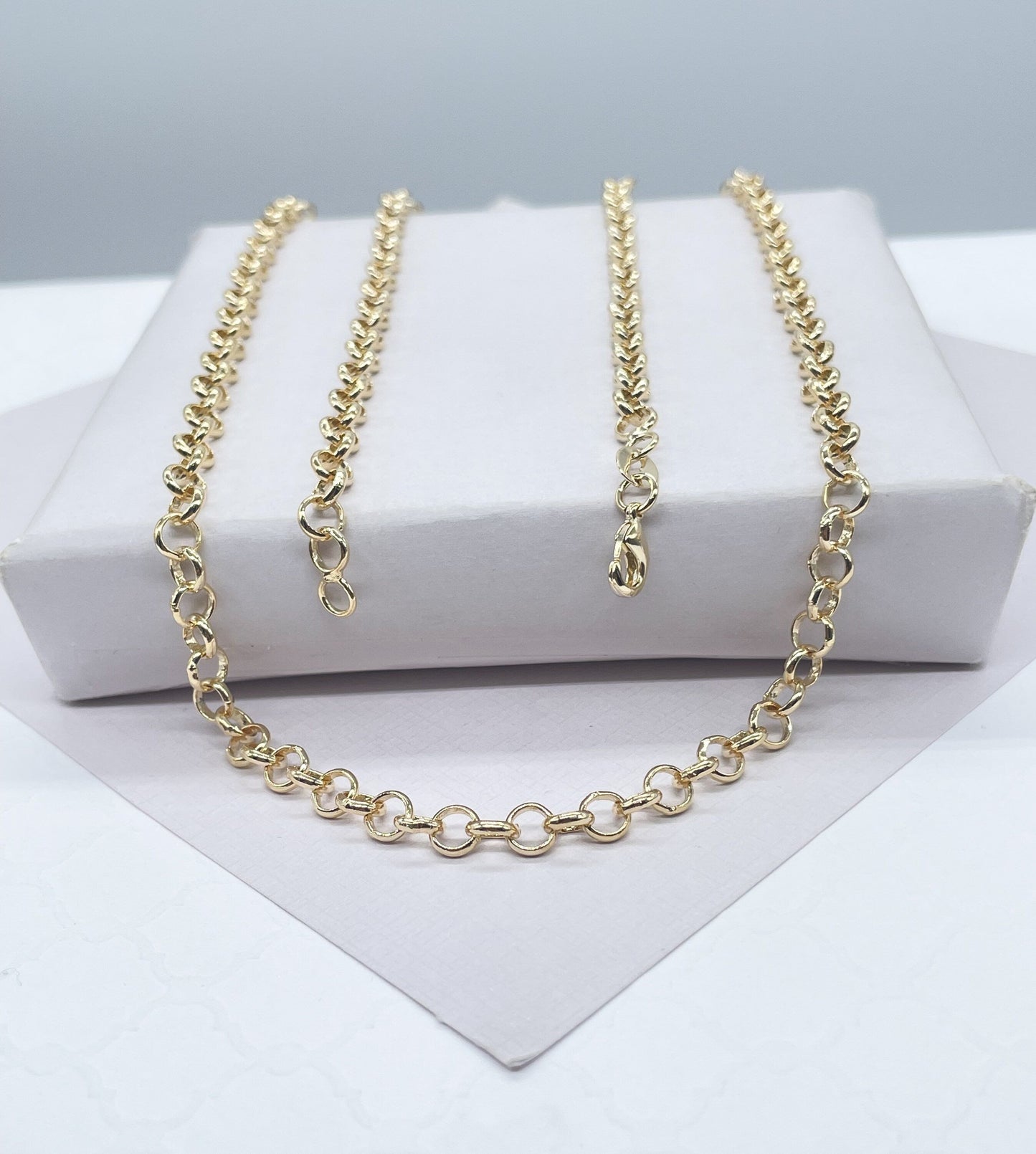 18k Gold Filled 5mm Rolo Link Chain