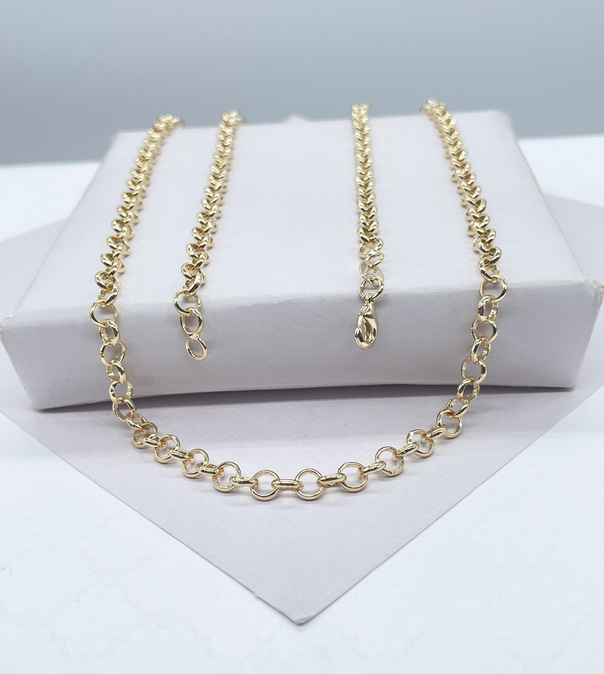18k Gold Filled 5mm Rolo Link Chain