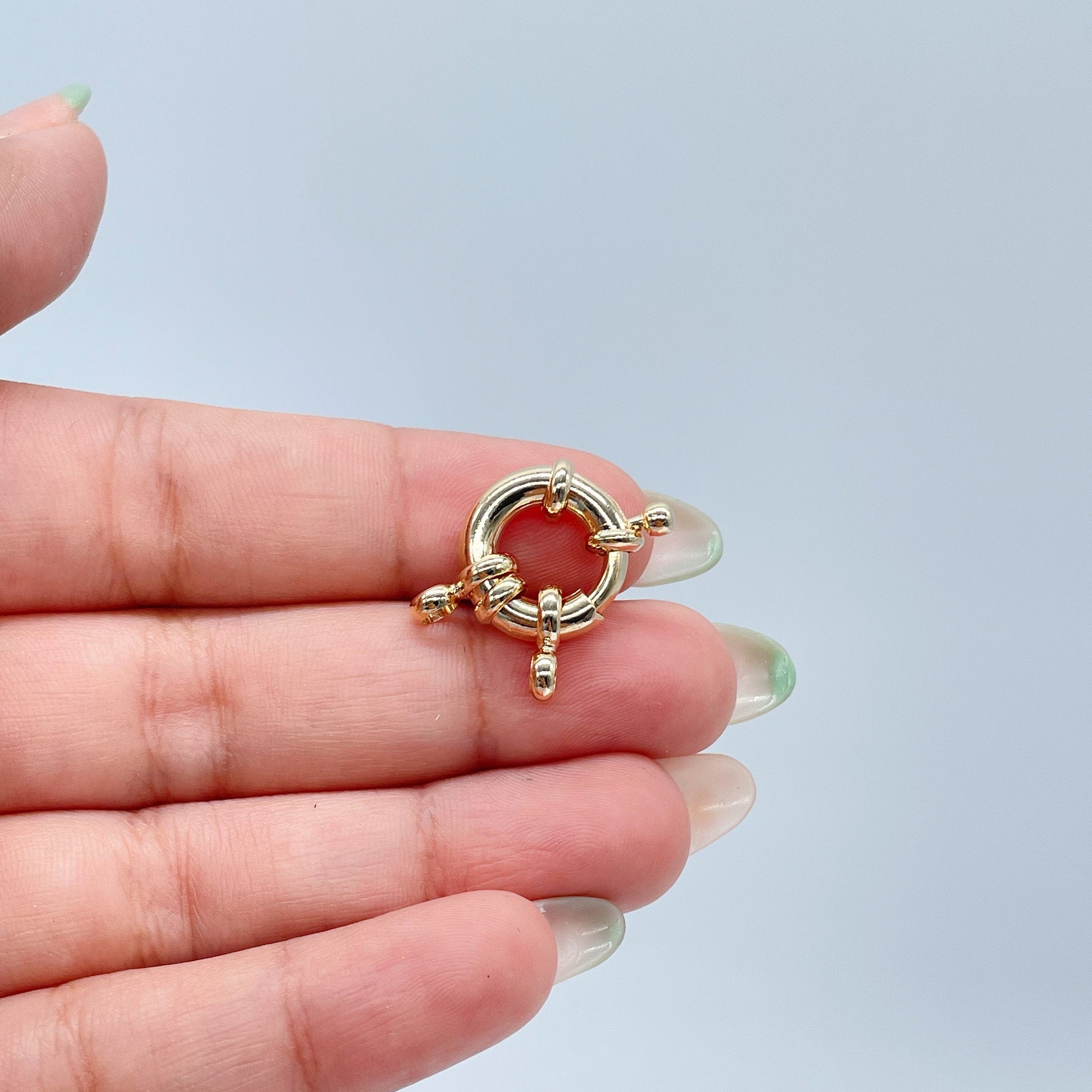 18k Gold Filled Large Spring Ring Clasp Creative Design Styling Supplies Components & Parts