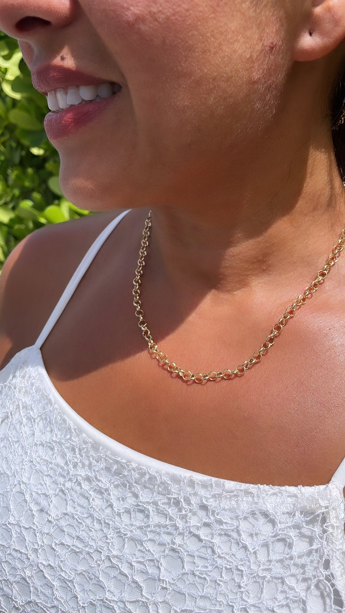 18k Gold Filled 5mm Rolo Link Chain