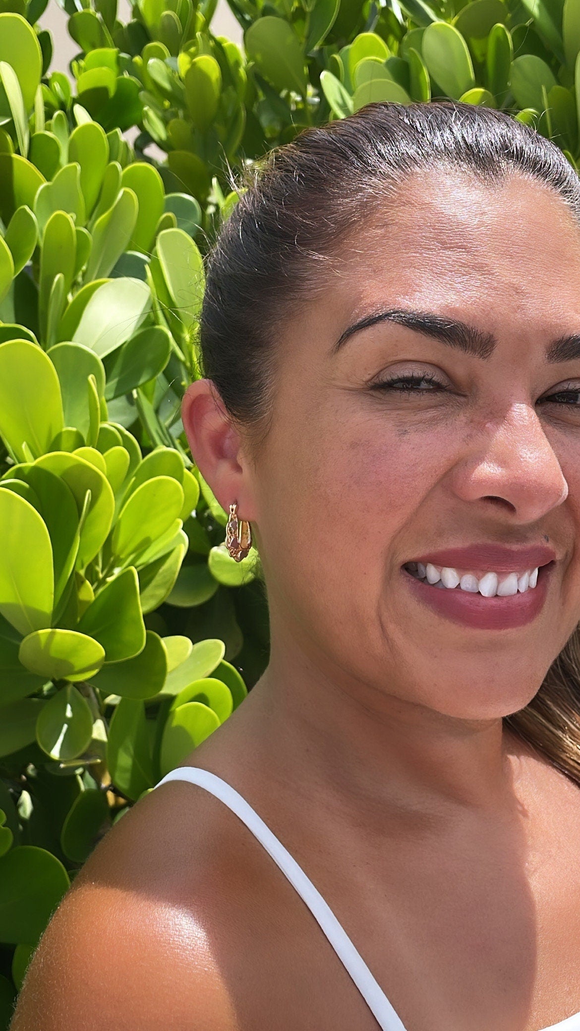 18k Gold Filled Tri-Colored Heart Earring Hoops