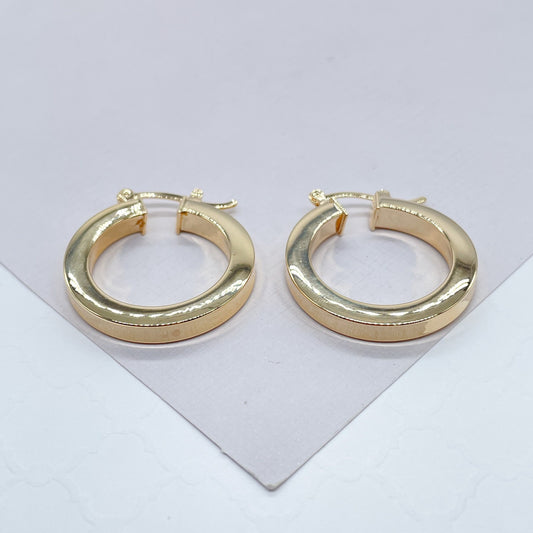 18k Gold Filled Large Sharp Edged Plain Hoop Earrings Wholesale Jewelry Supplies