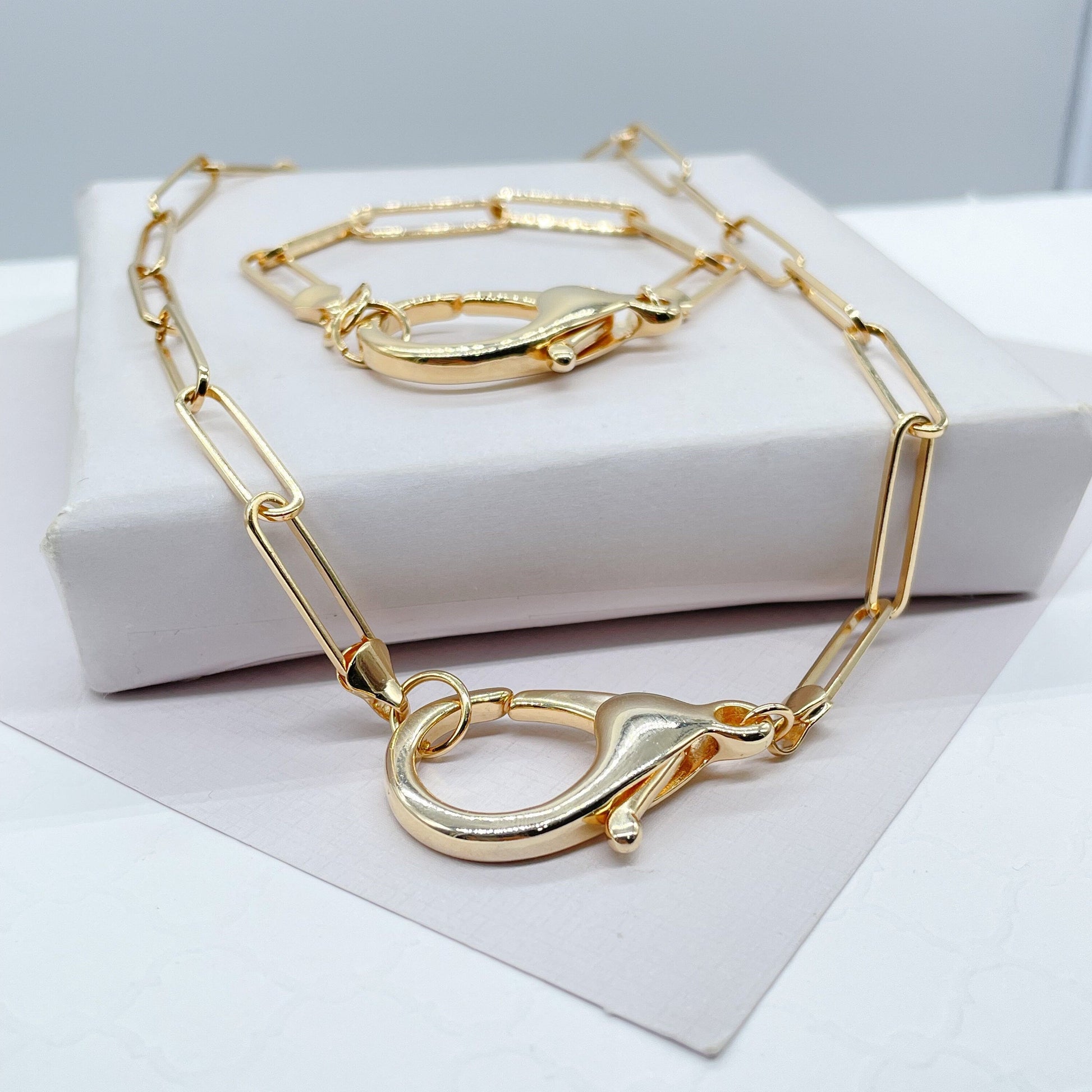 Long Smooth Paper Clip Set With Jumbo Lobster Clasp