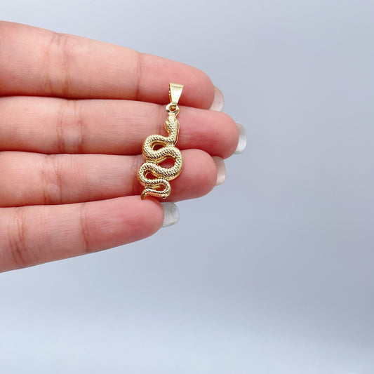 18k Gold Filled Small Snake Charm Pendant for Chains
