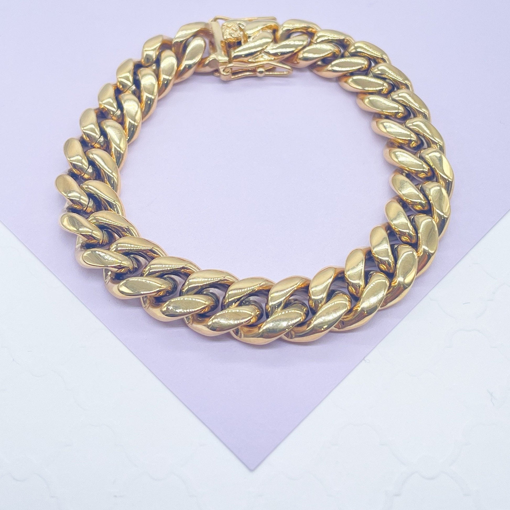 14k Gold Filled Miami Cuban Link Chain Necklace, 14mm Thick