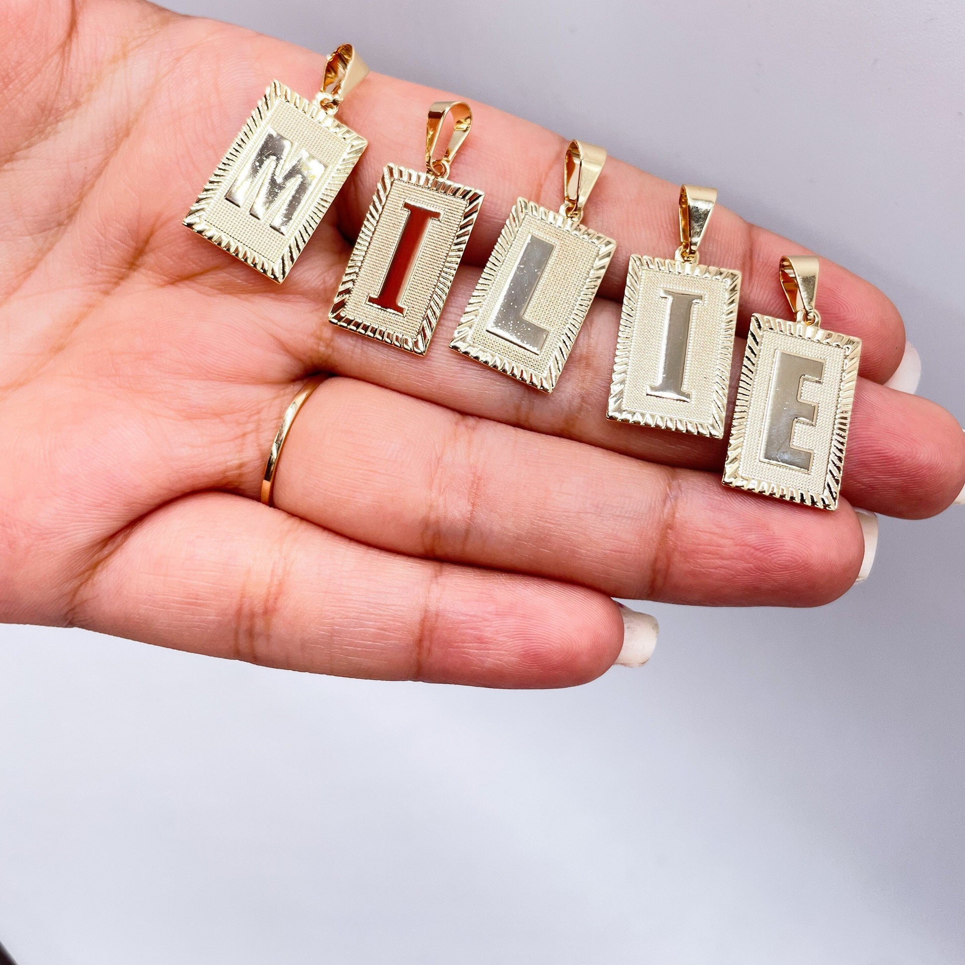 18k Gold Filled Dainty Initial Pendant