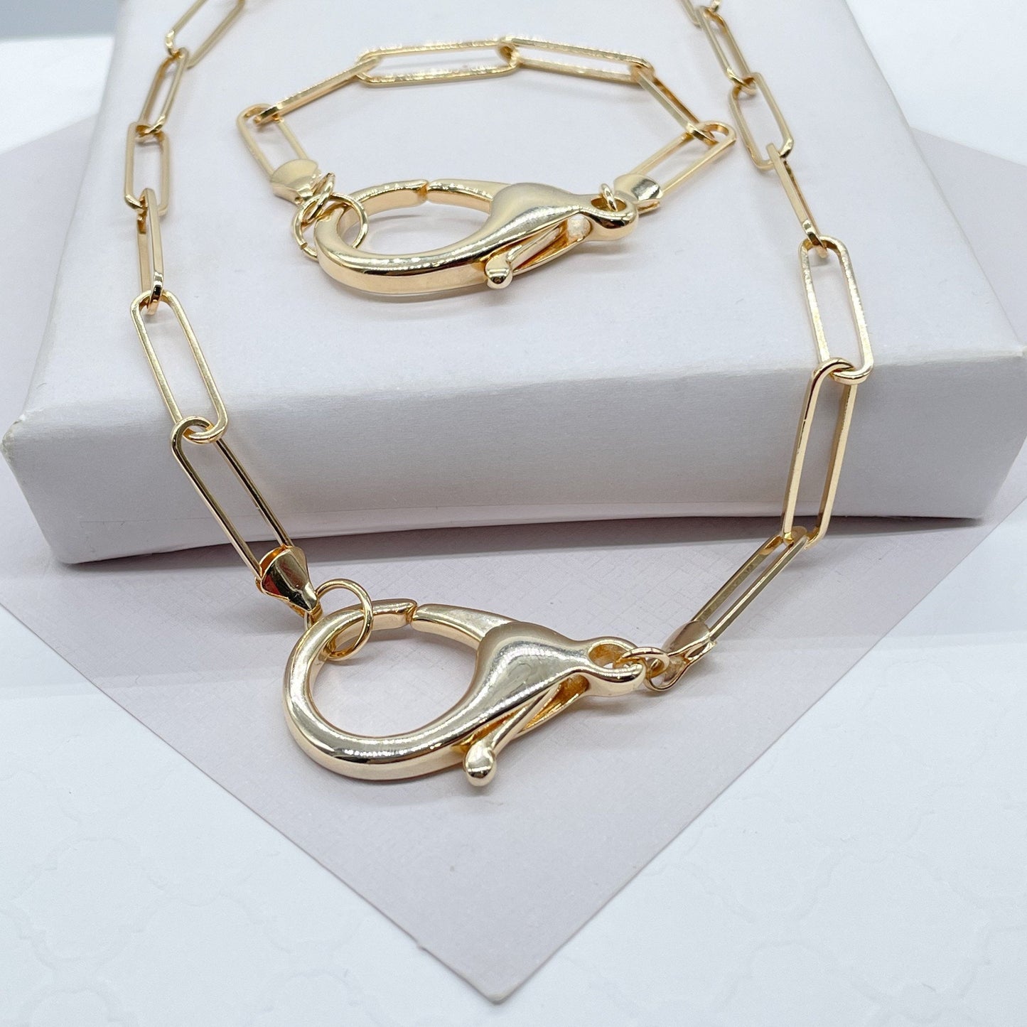 Long Smooth Paper Clip Set With Jumbo Lobster Clasp