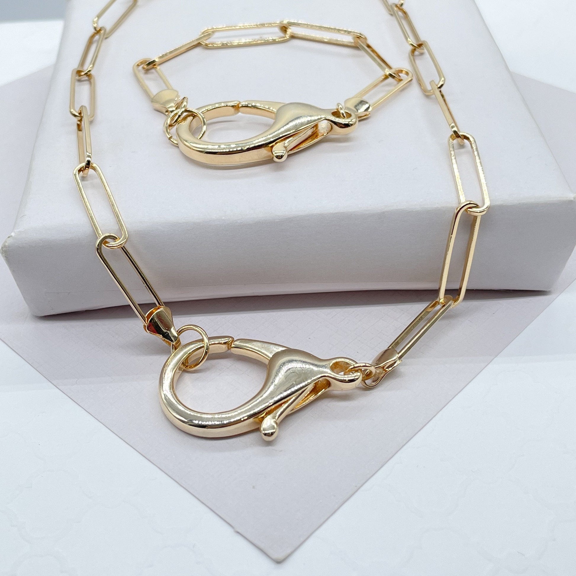 Long Smooth Paper Clip Set With Jumbo Lobster Clasp