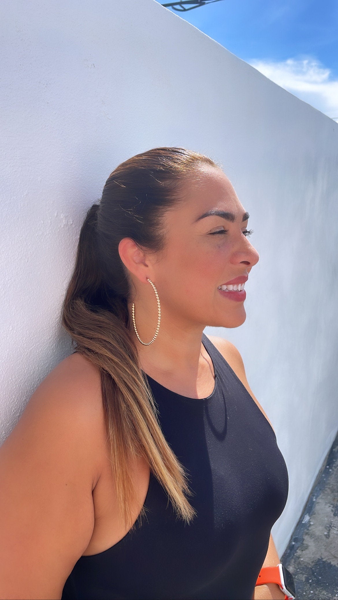 18k Gold Filled Extra Large Beaded Hoops