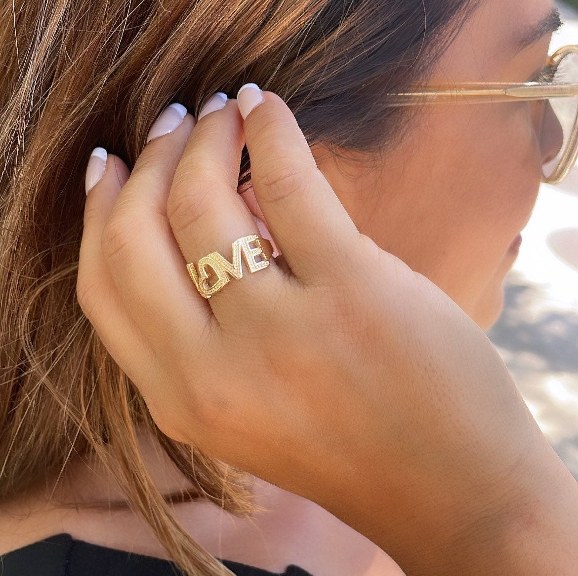 18k Gold Filled LOVE Ring