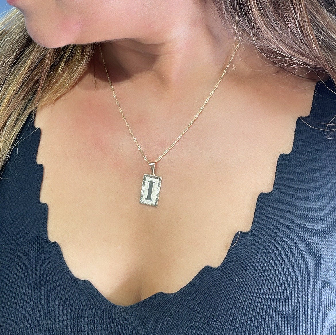 18k Gold Filled Dainty Initial Pendant