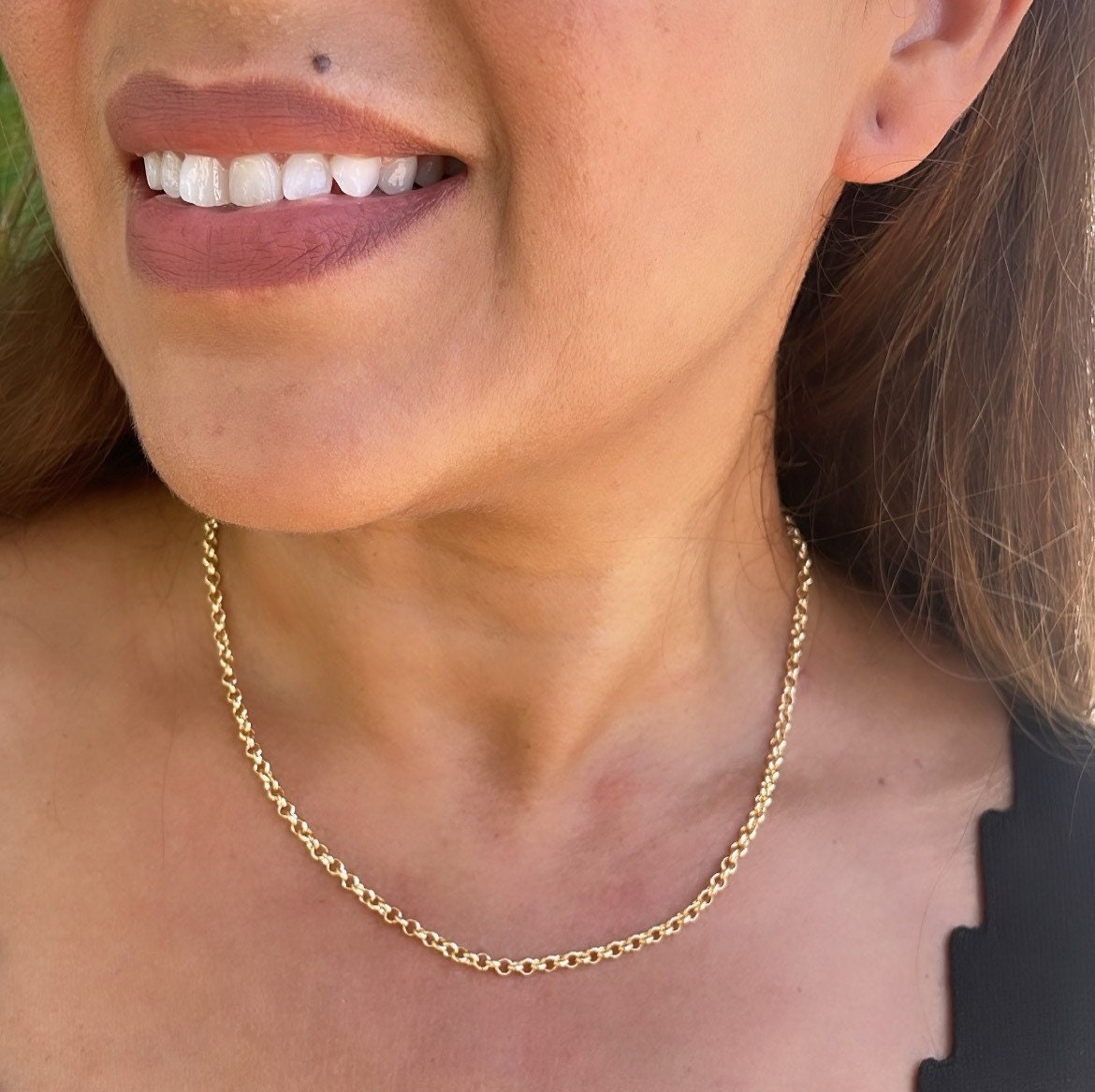 18k Gold Filled Plain 3mm Rolo Chain, Available in 3 Sizes