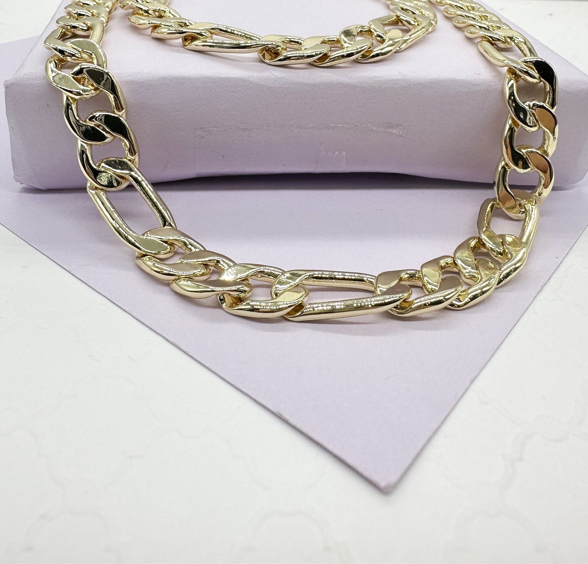 18k Gold Filled 9mm Thick Figaro Chain & Bracelet sold separately