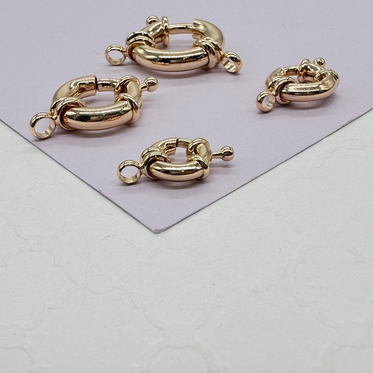 18k Gold Filled Large Spring Ring Clasp Creative Design Styling Supplies Components & Parts