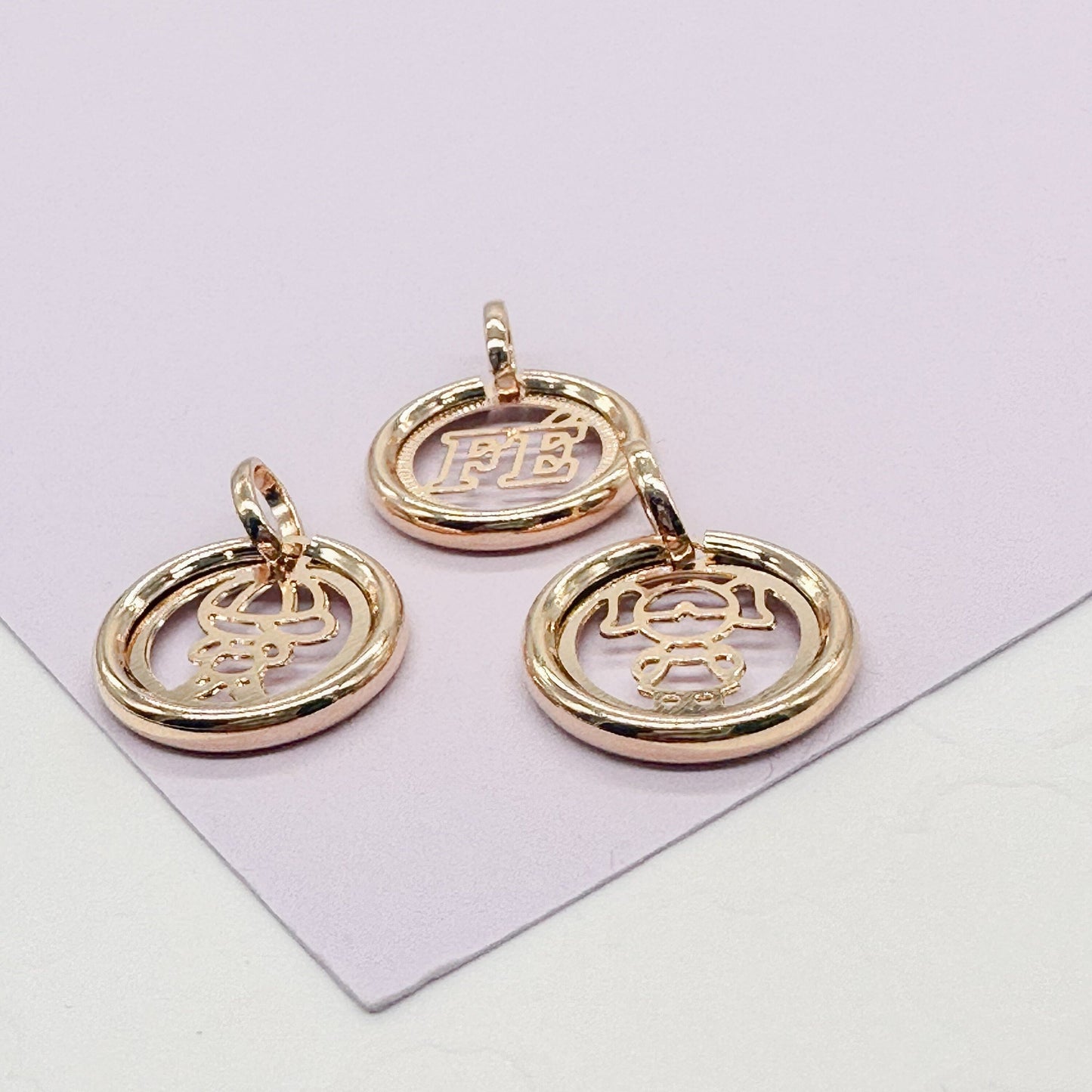 18k Gold Filled Small Circle See Through Pendants