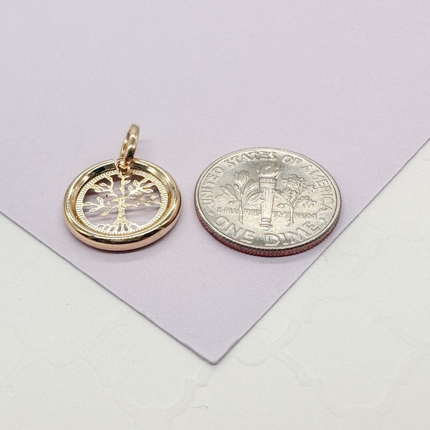 18k Gold Filled Small Circle See Through Pendants
