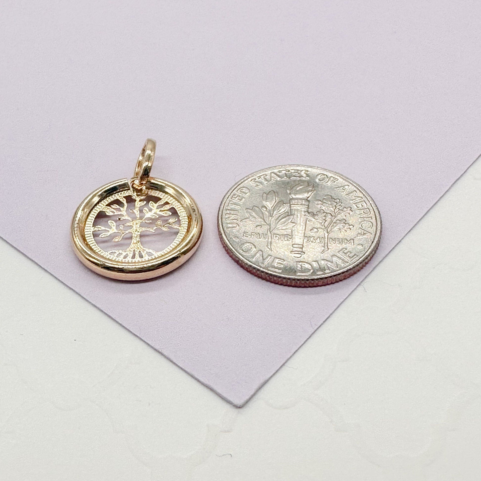 18k Gold Filled Small Circle See Through Pendants