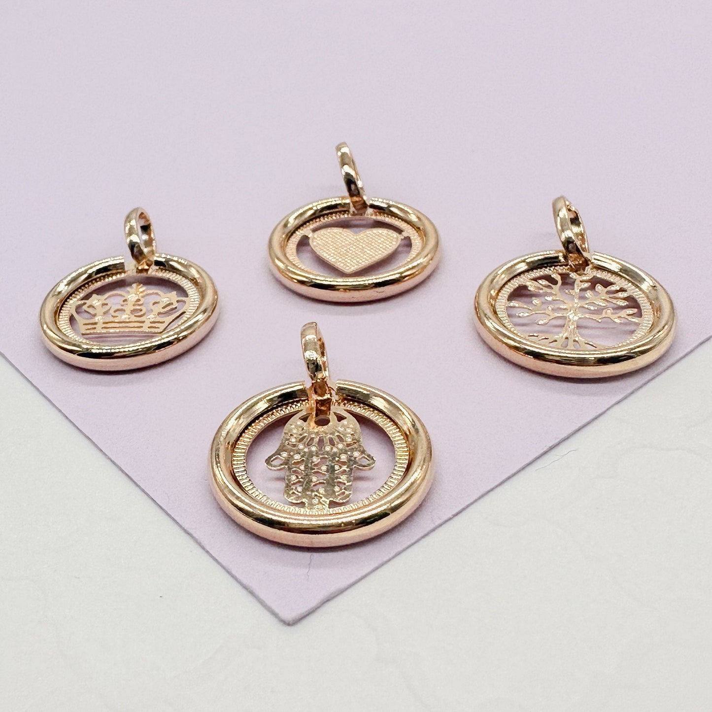 18k Gold Filled Small Circle See Through Pendants