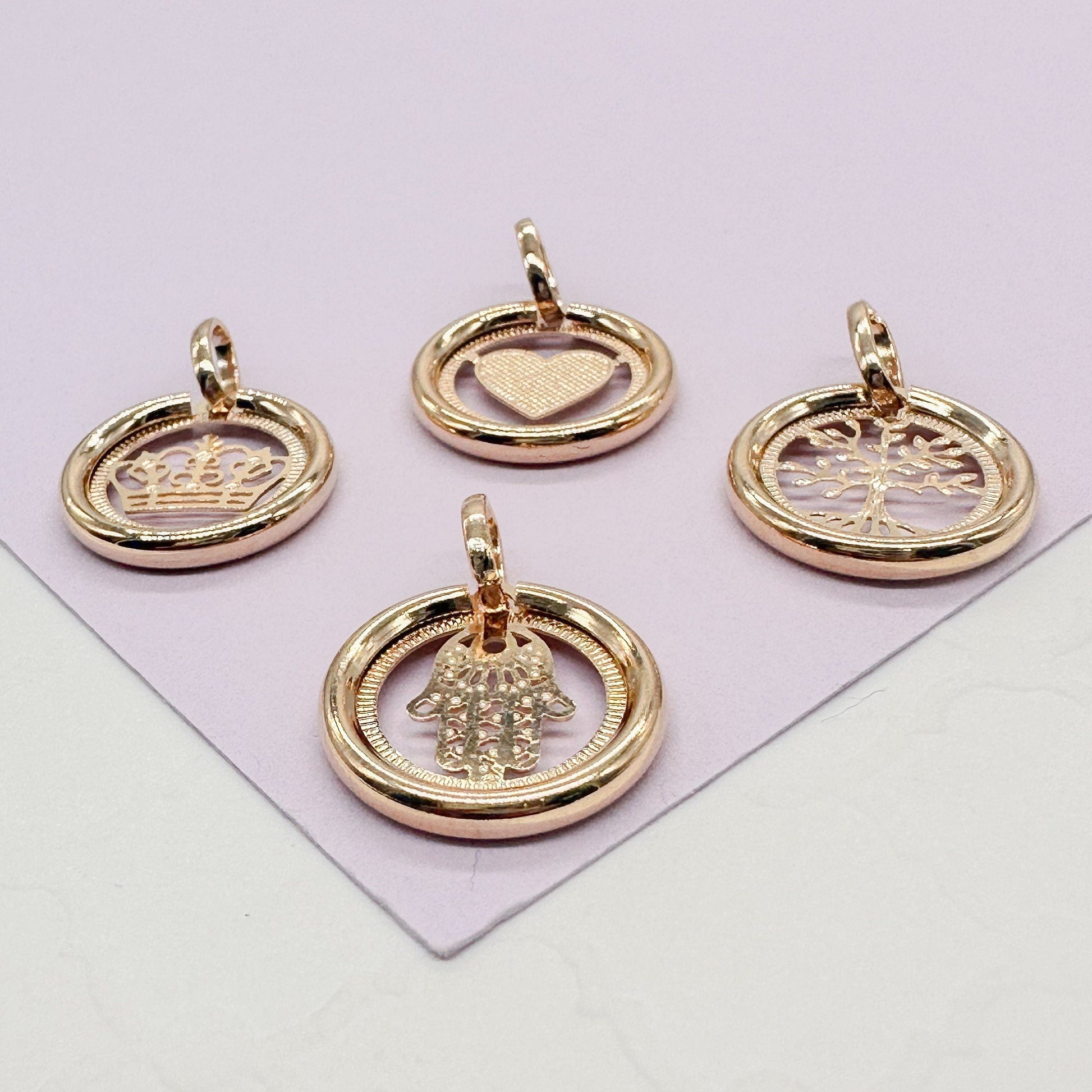18k Gold Filled Small Circle See Through Pendants