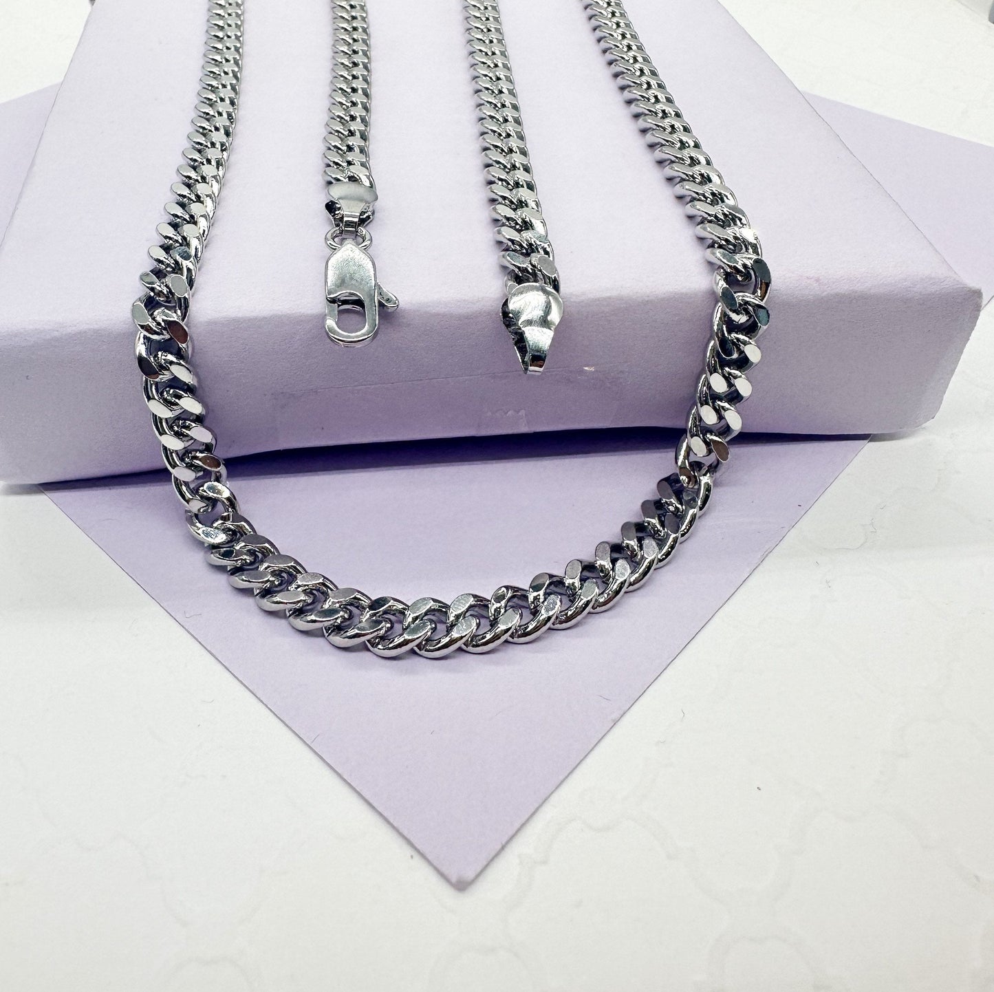 18k Gold Filled 6mm Cuban Link Chain, Miami Cuban Available Necklace and