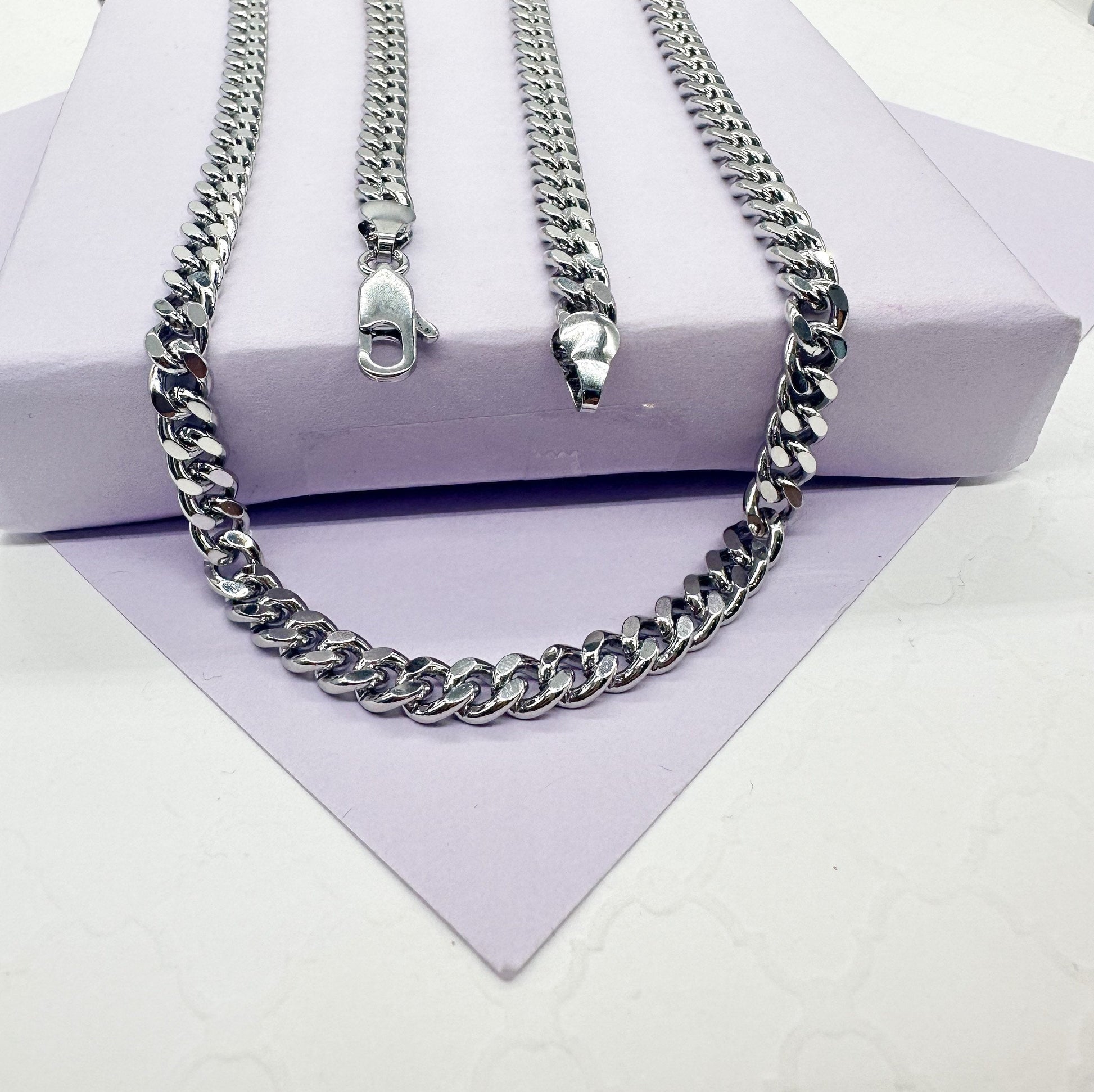 18k Gold Filled 6mm Cuban Link Chain, Miami Cuban Available Necklace and