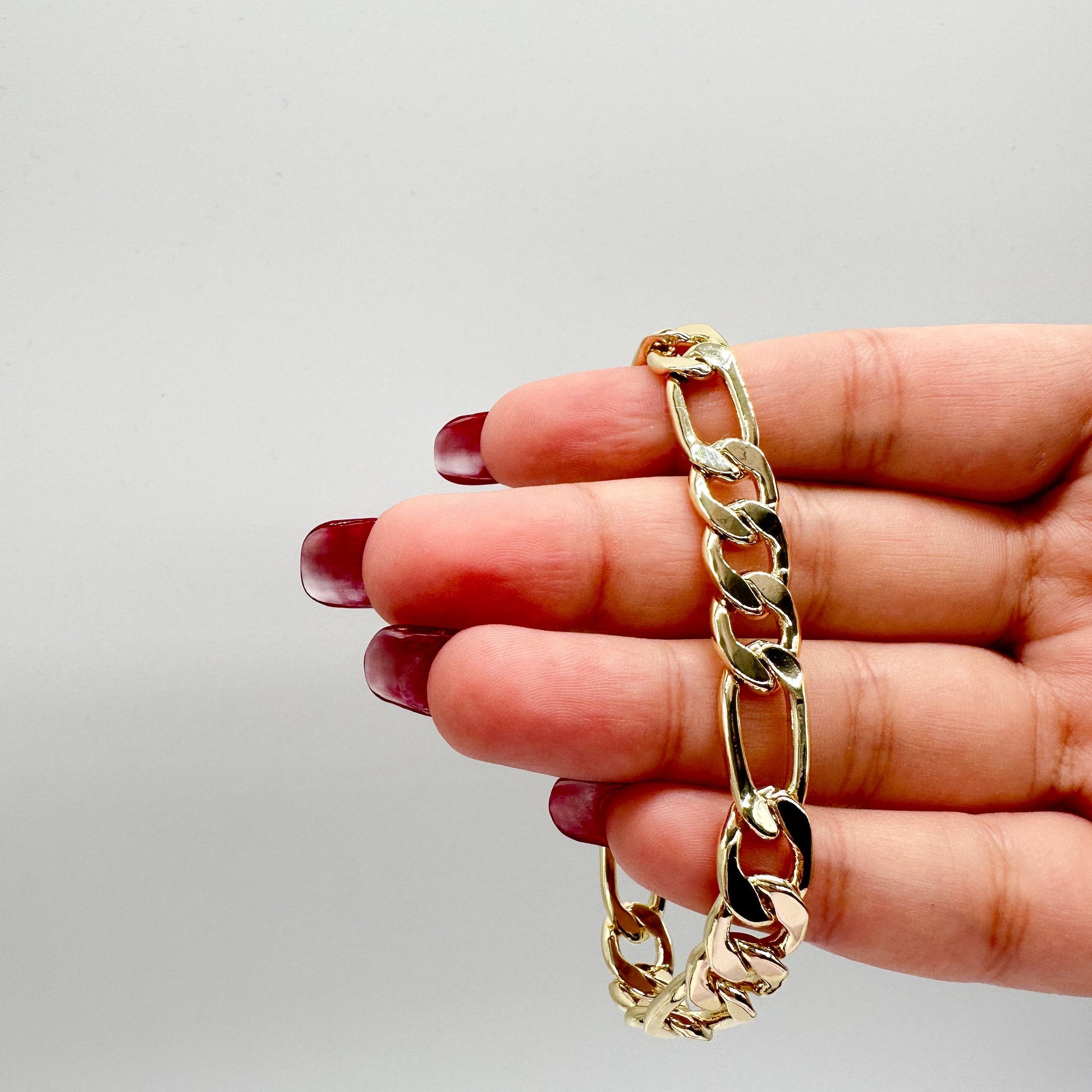 18k Gold Filled 9mm Thick Figaro Chain & Bracelet sold separately