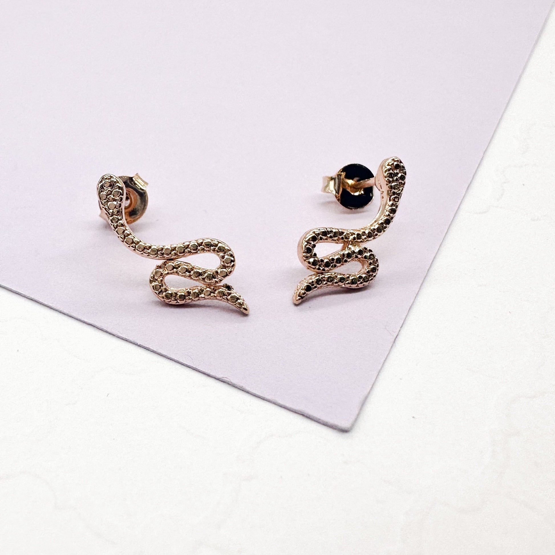 18k Gold Filled Plain Snake Stud Earring