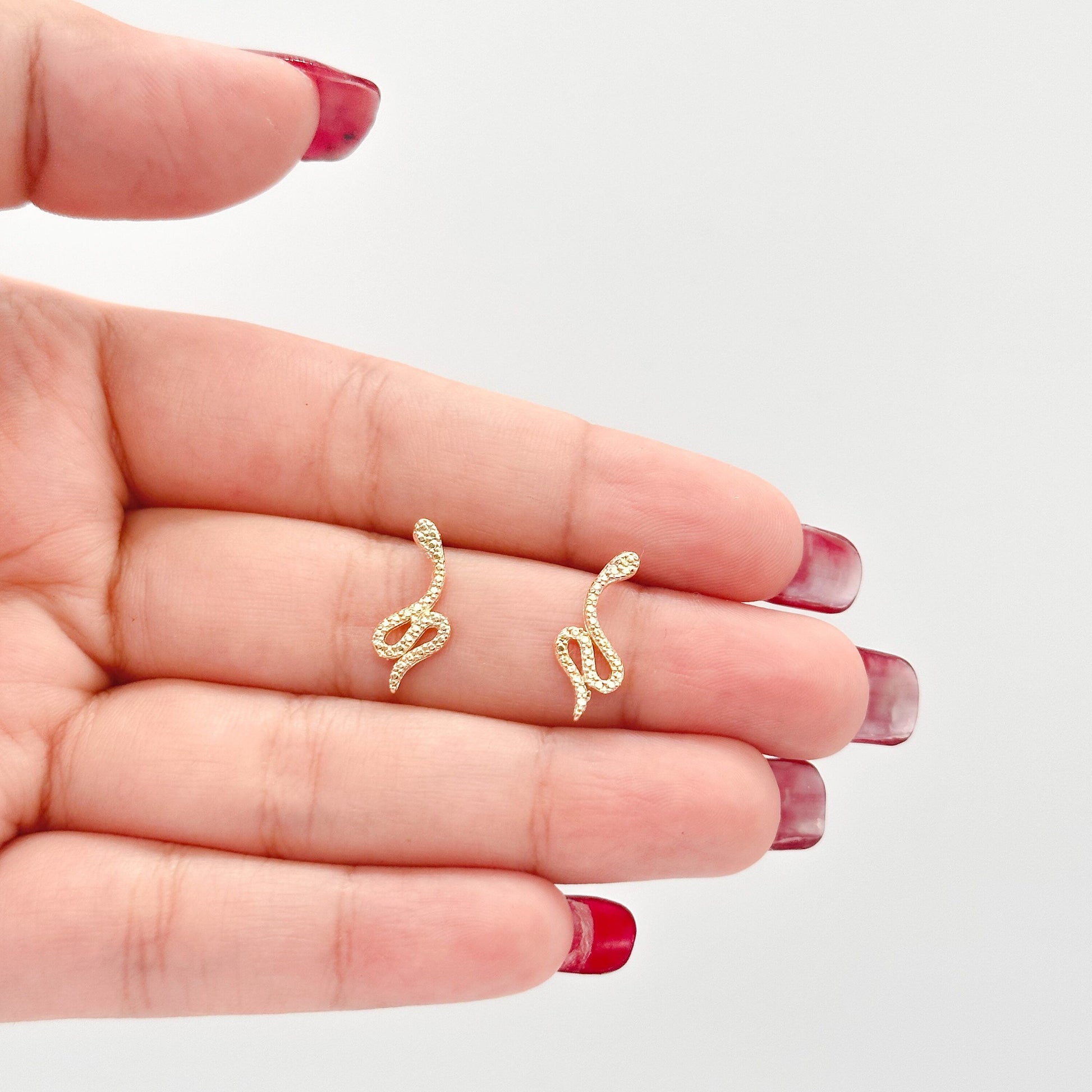 18k Gold Filled Plain Snake Stud Earring