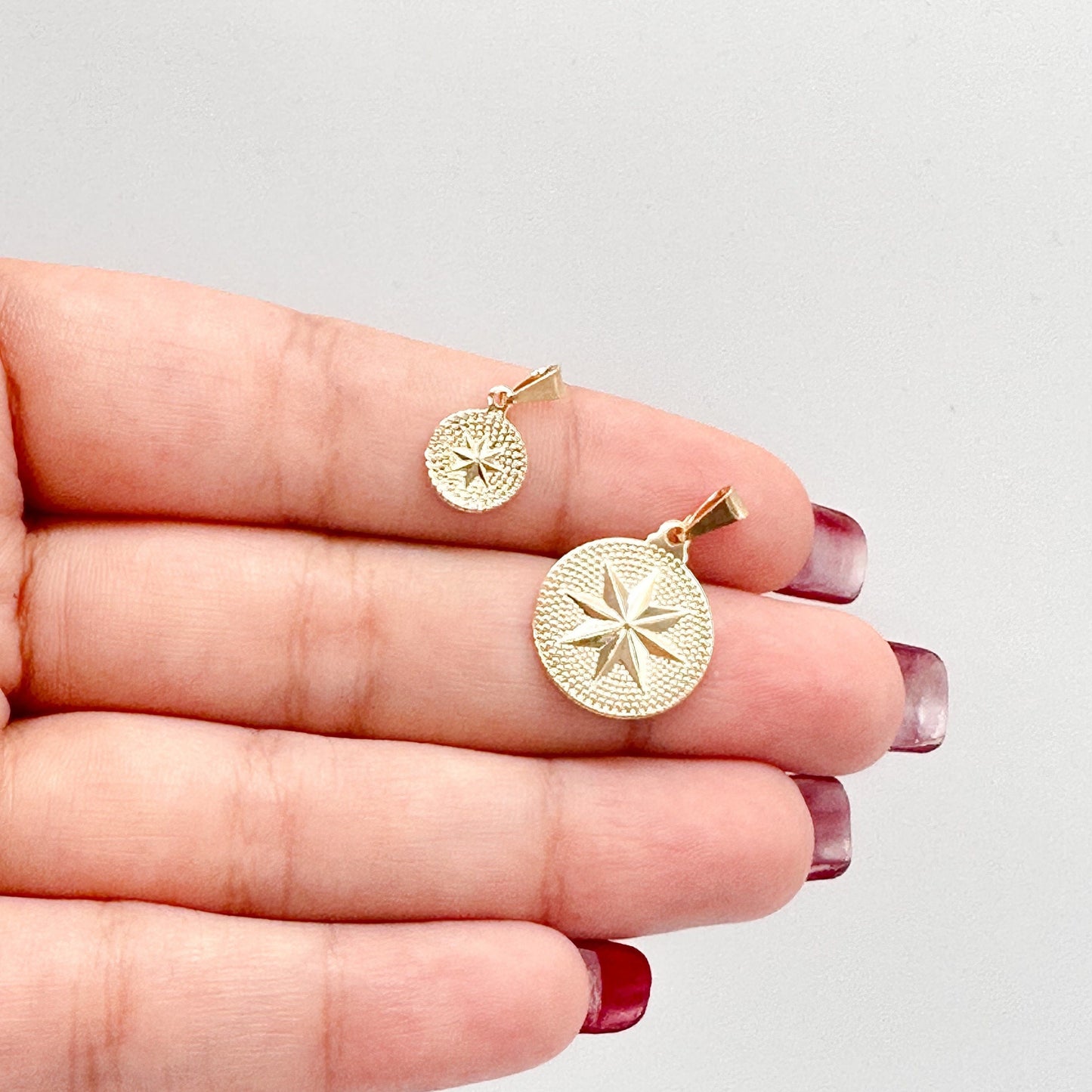 18k Gold Filled Northern Star Medal Pendant