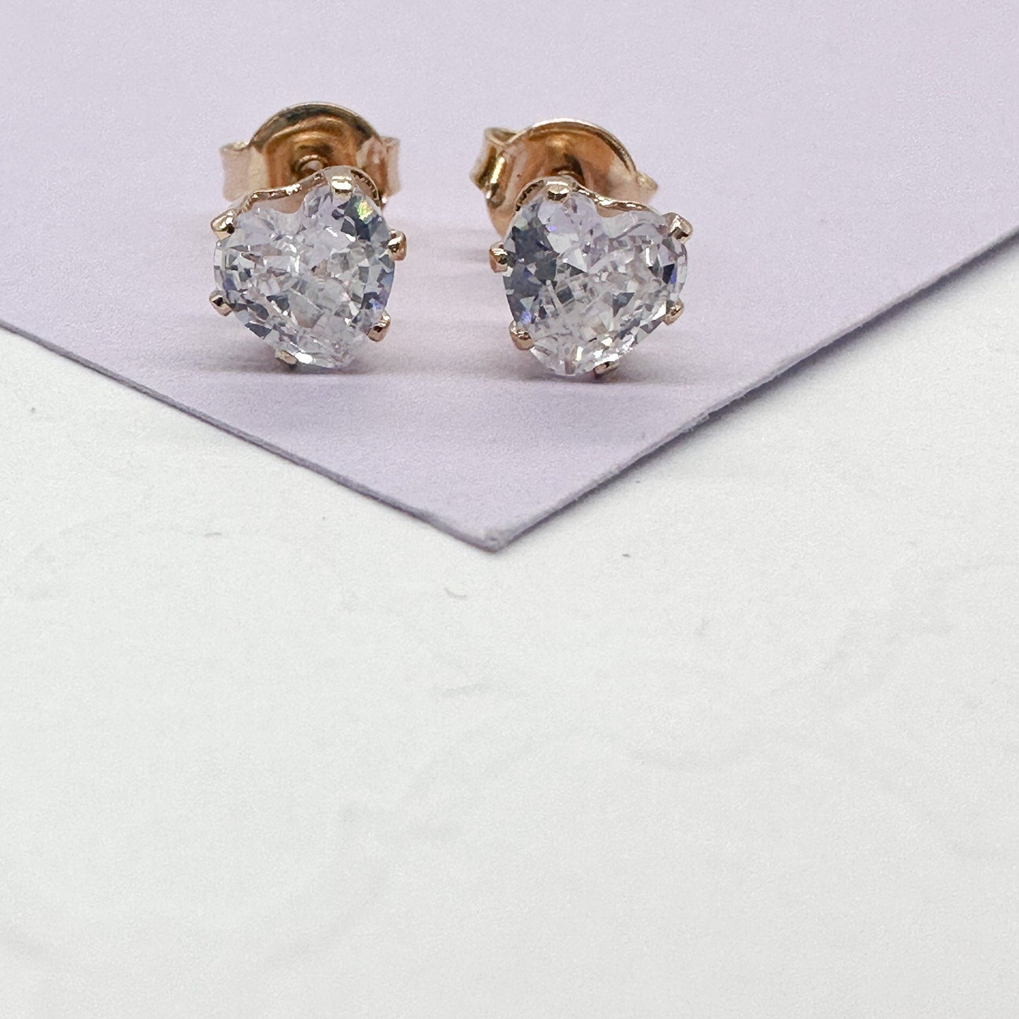 18k Gold Filled Baby Heart Stud Earring