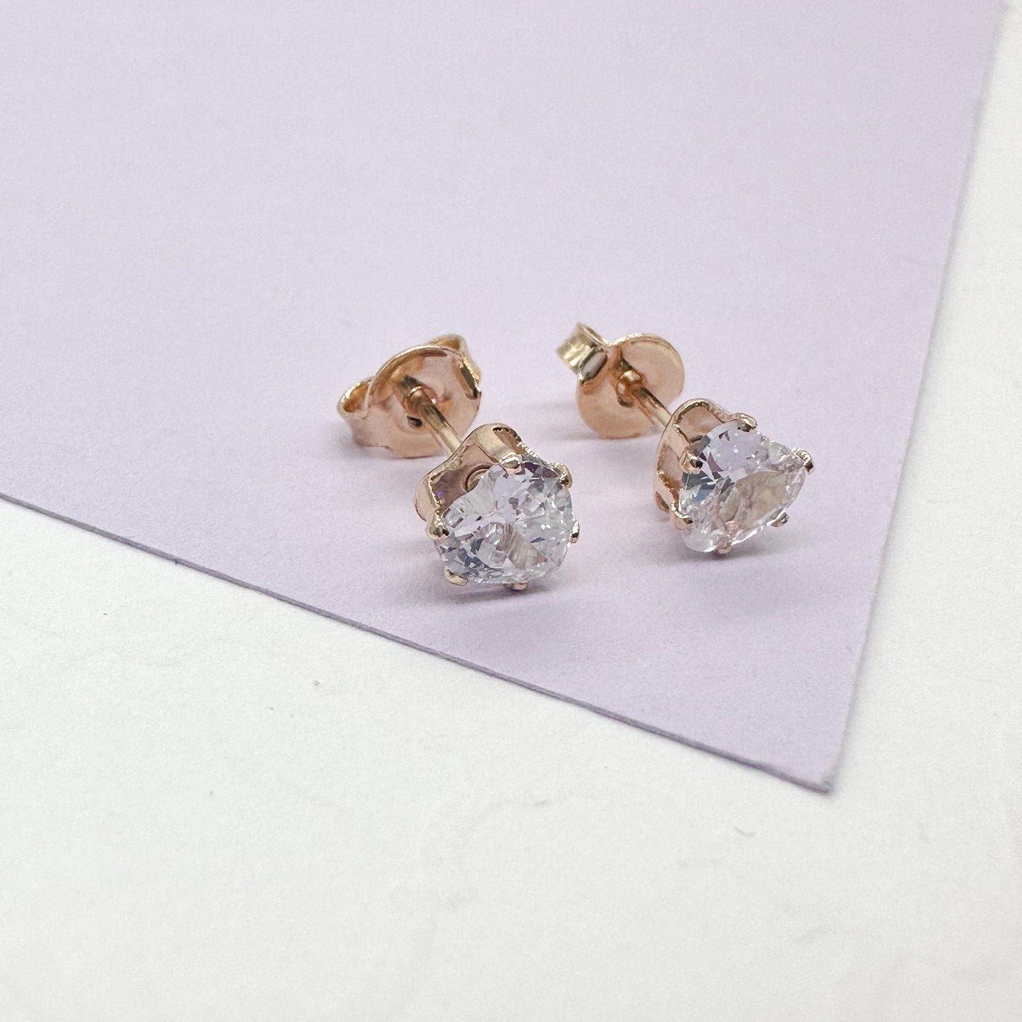 18k Gold Filled Baby Heart Stud Earring