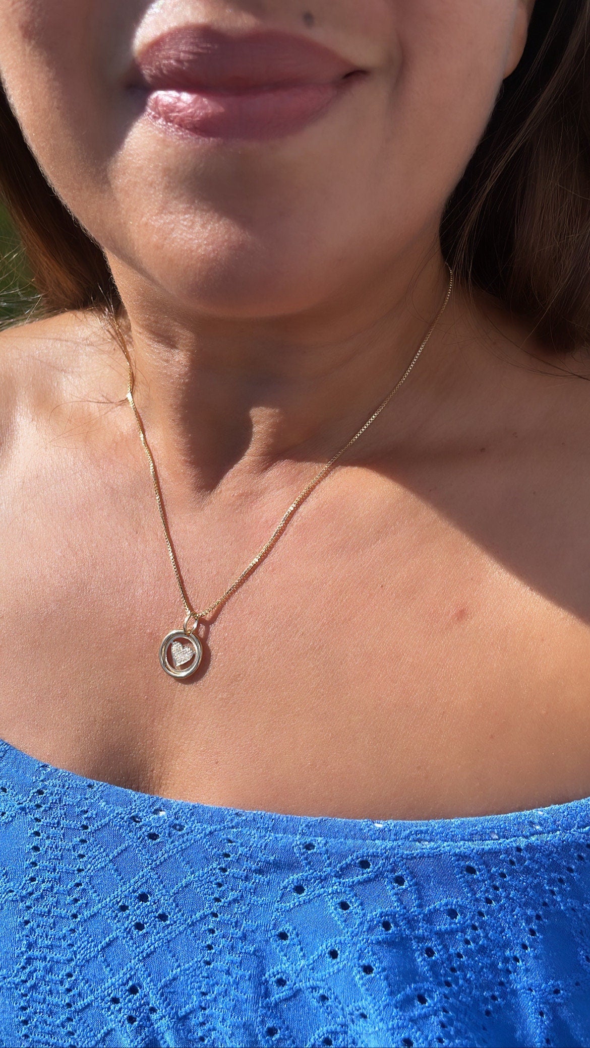 18k Gold Filled Small Circle See Through Pendants