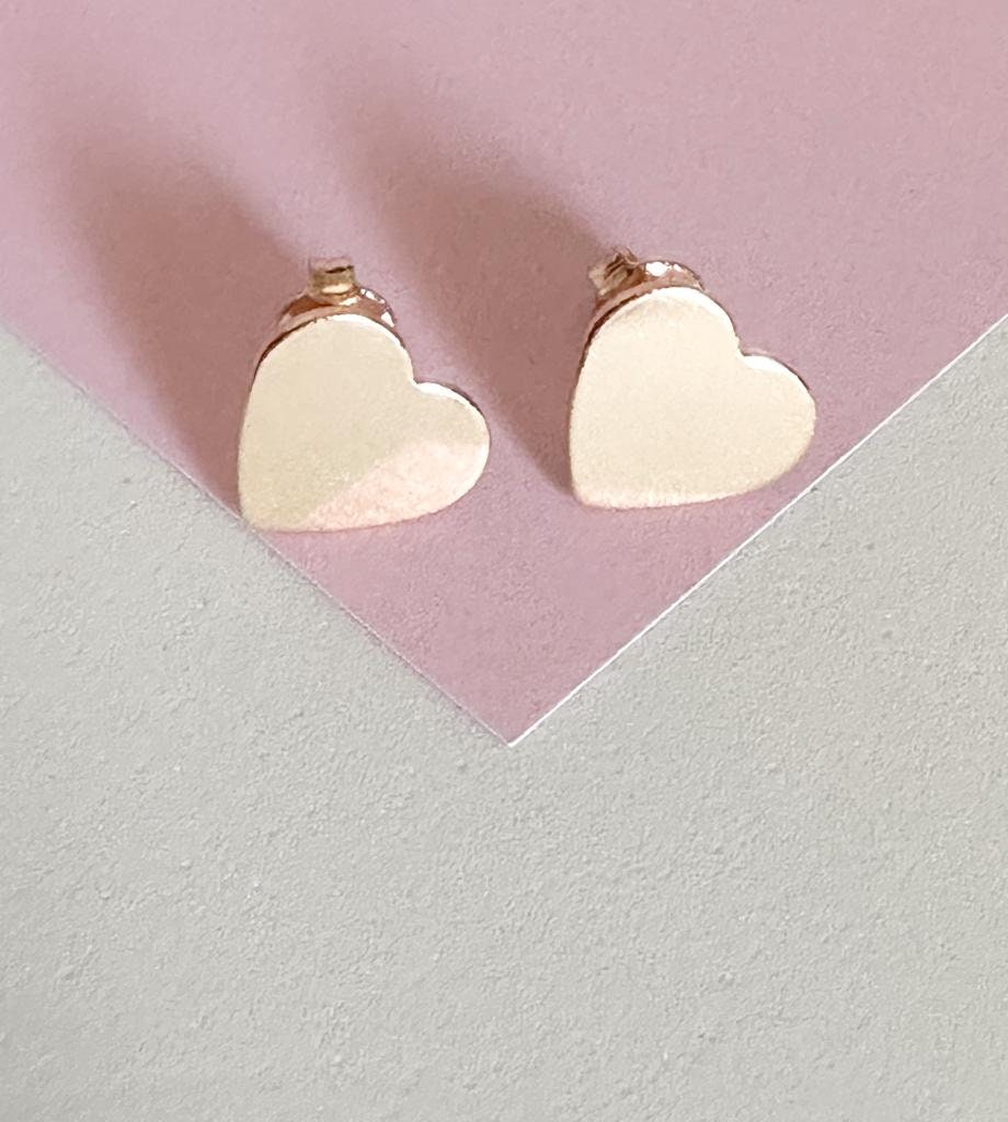 Smooth Plain Heart Stud Earring