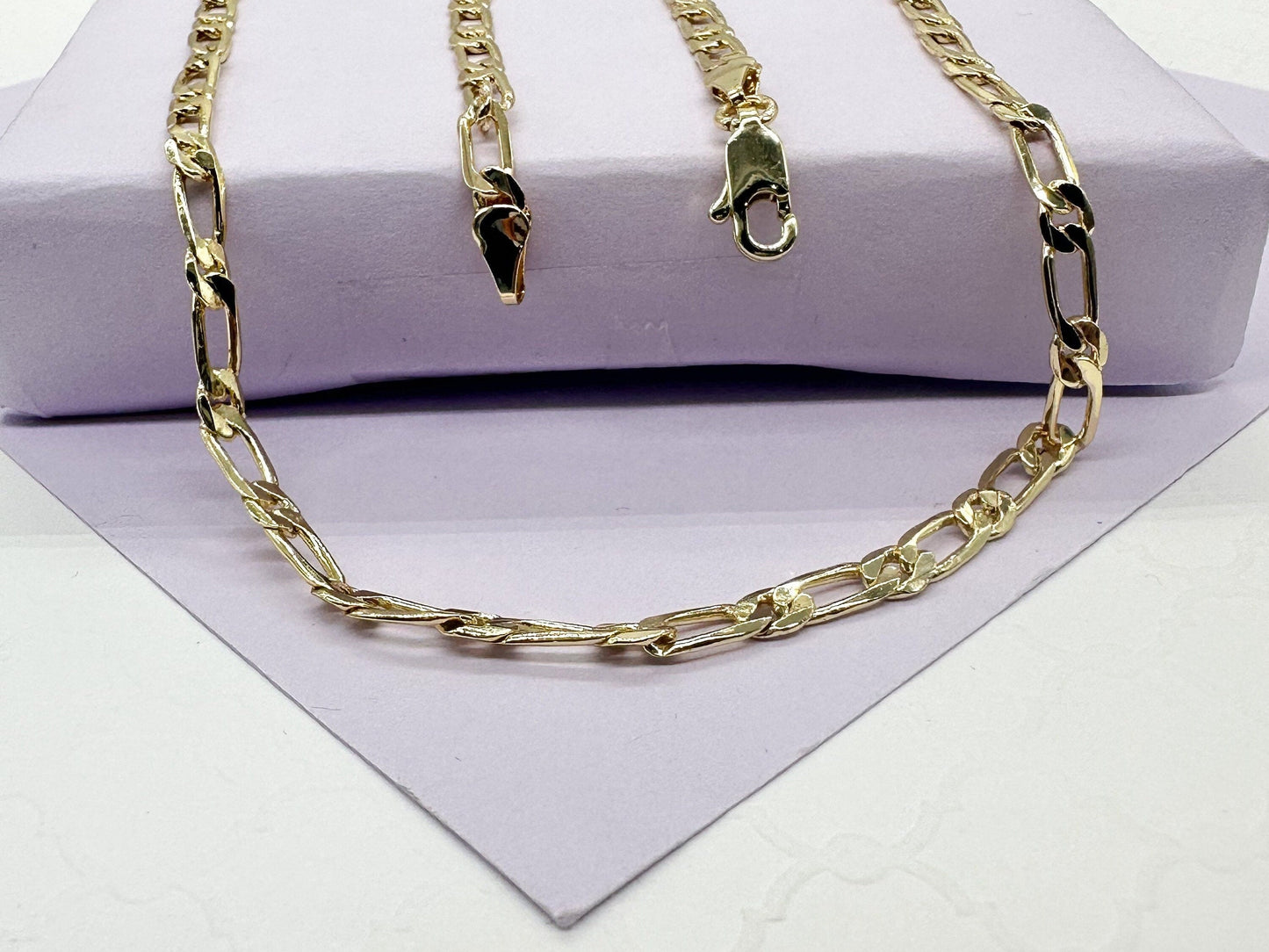 18k Gold Filled 4mm Figaro Link Chain