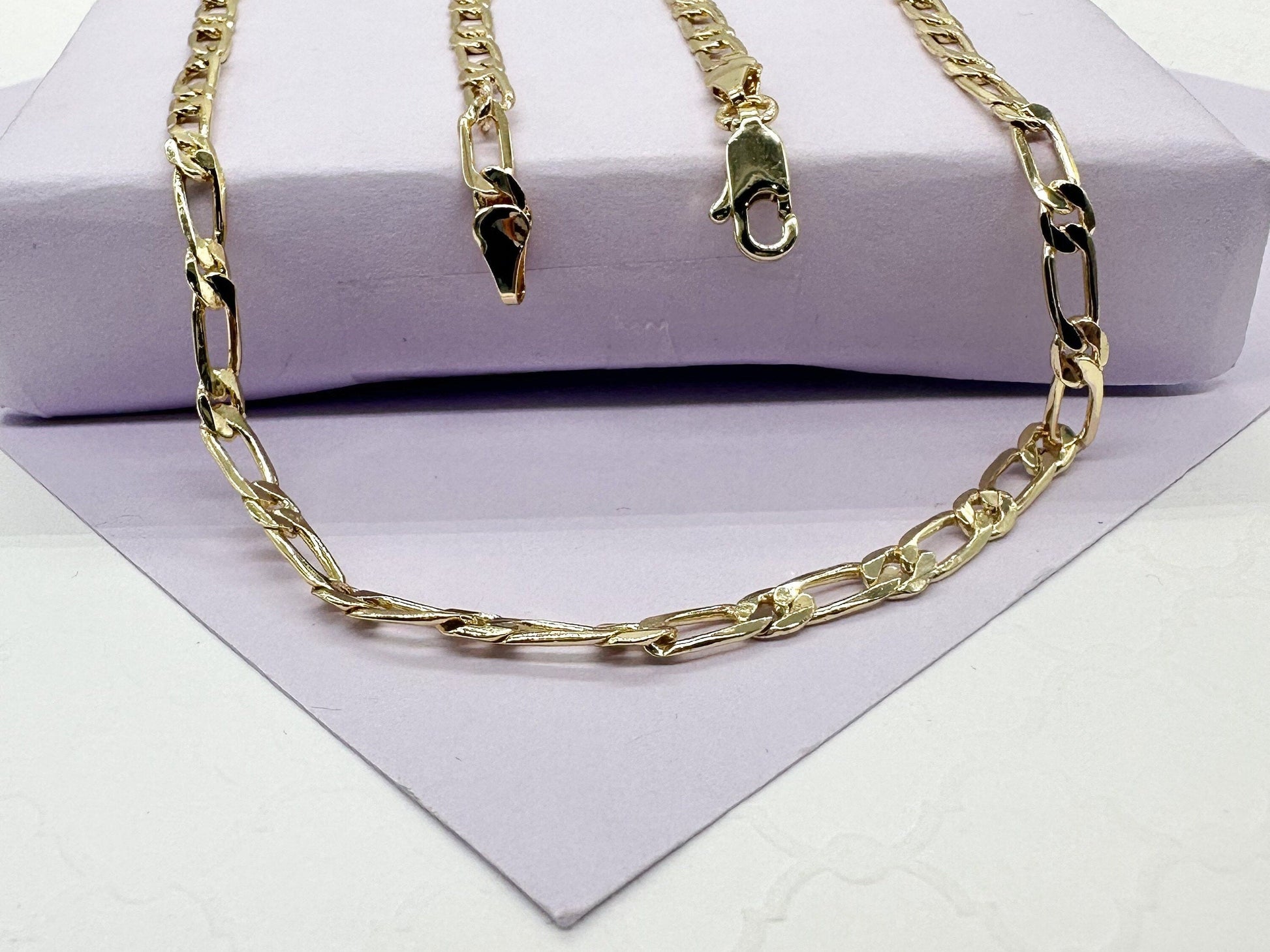18k Gold Filled 4mm Figaro Link Chain