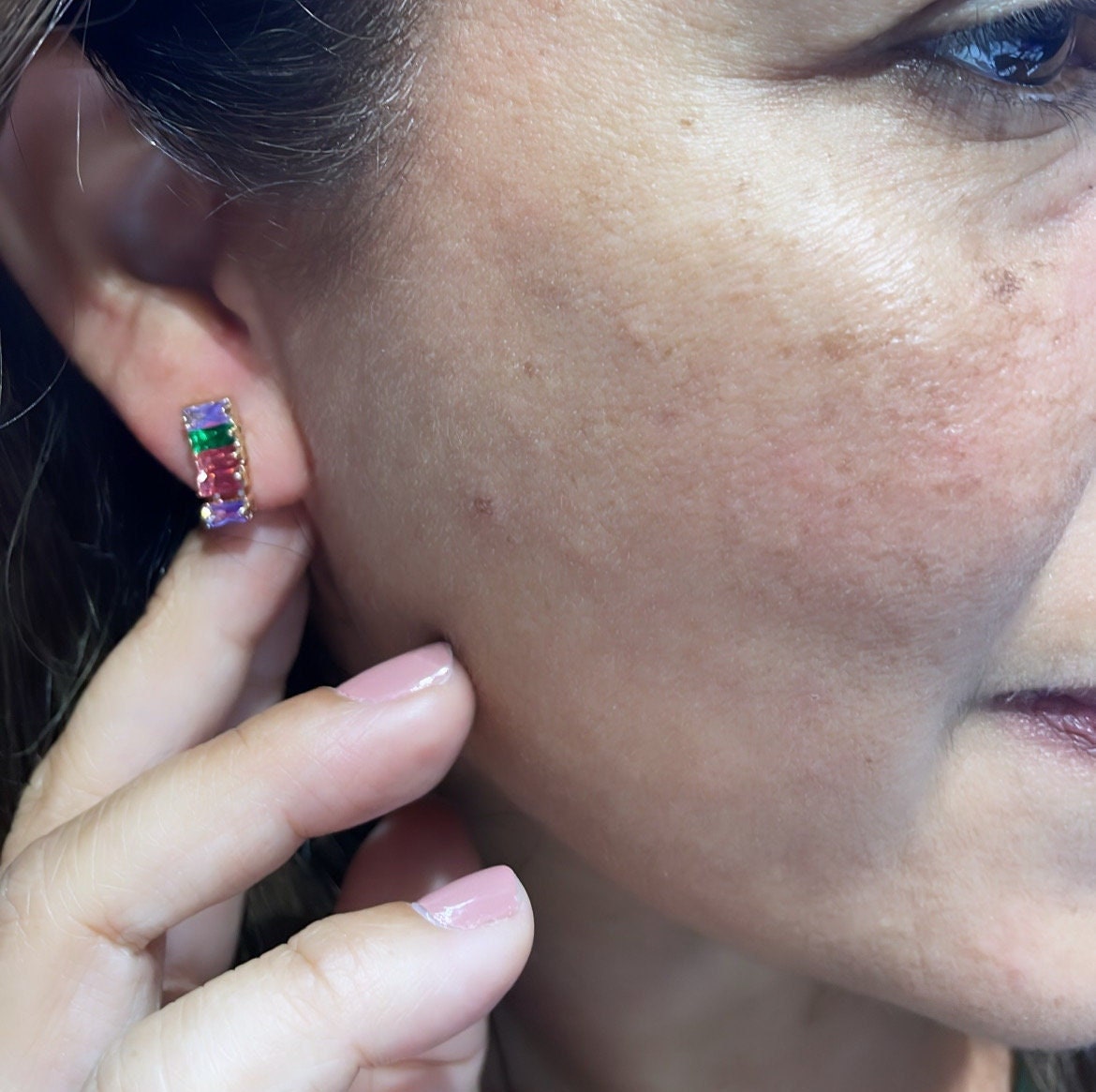 18k Gold Filled Baguette Earrings In 2 Different Styles