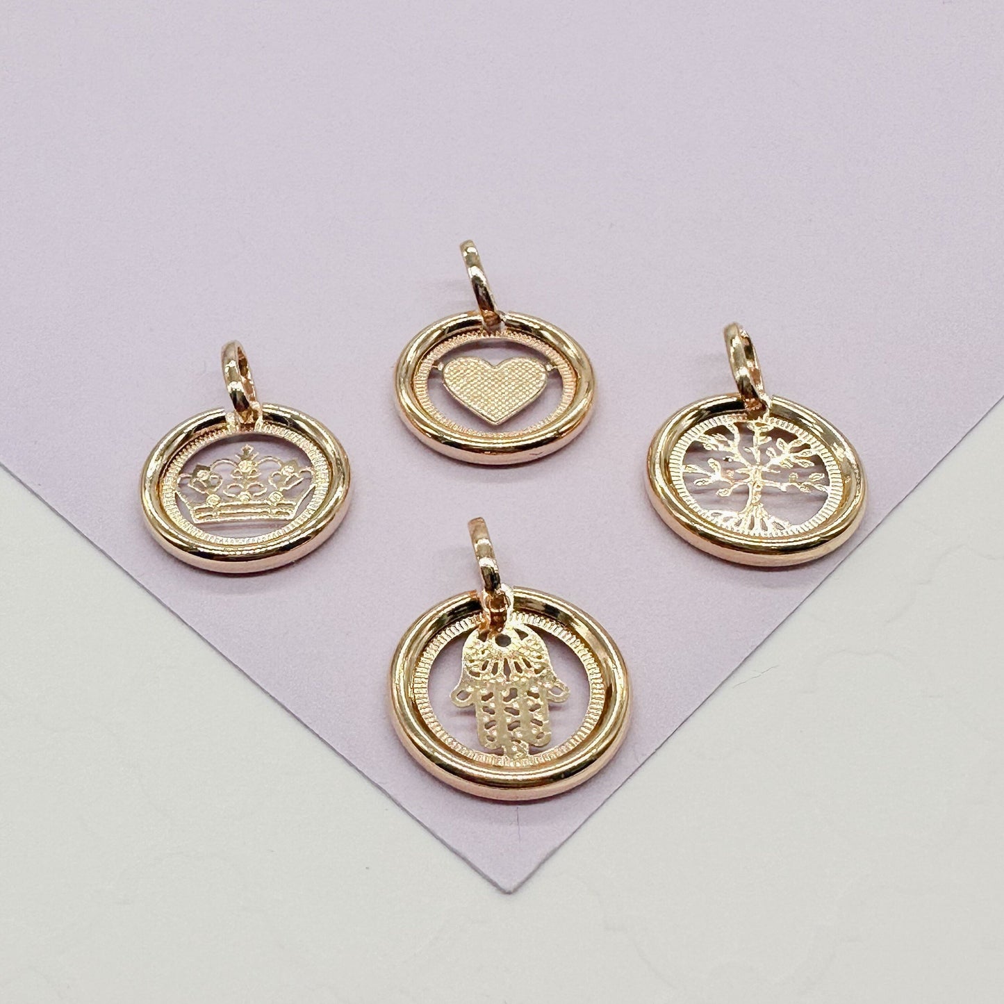 18k Gold Filled Small Circle See Through Pendants