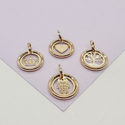 18k Gold Filled Small Circle See Through Pendants