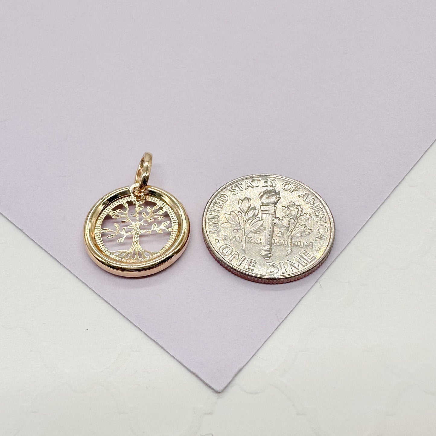 18k Gold Filled Small Circle See Through Pendants