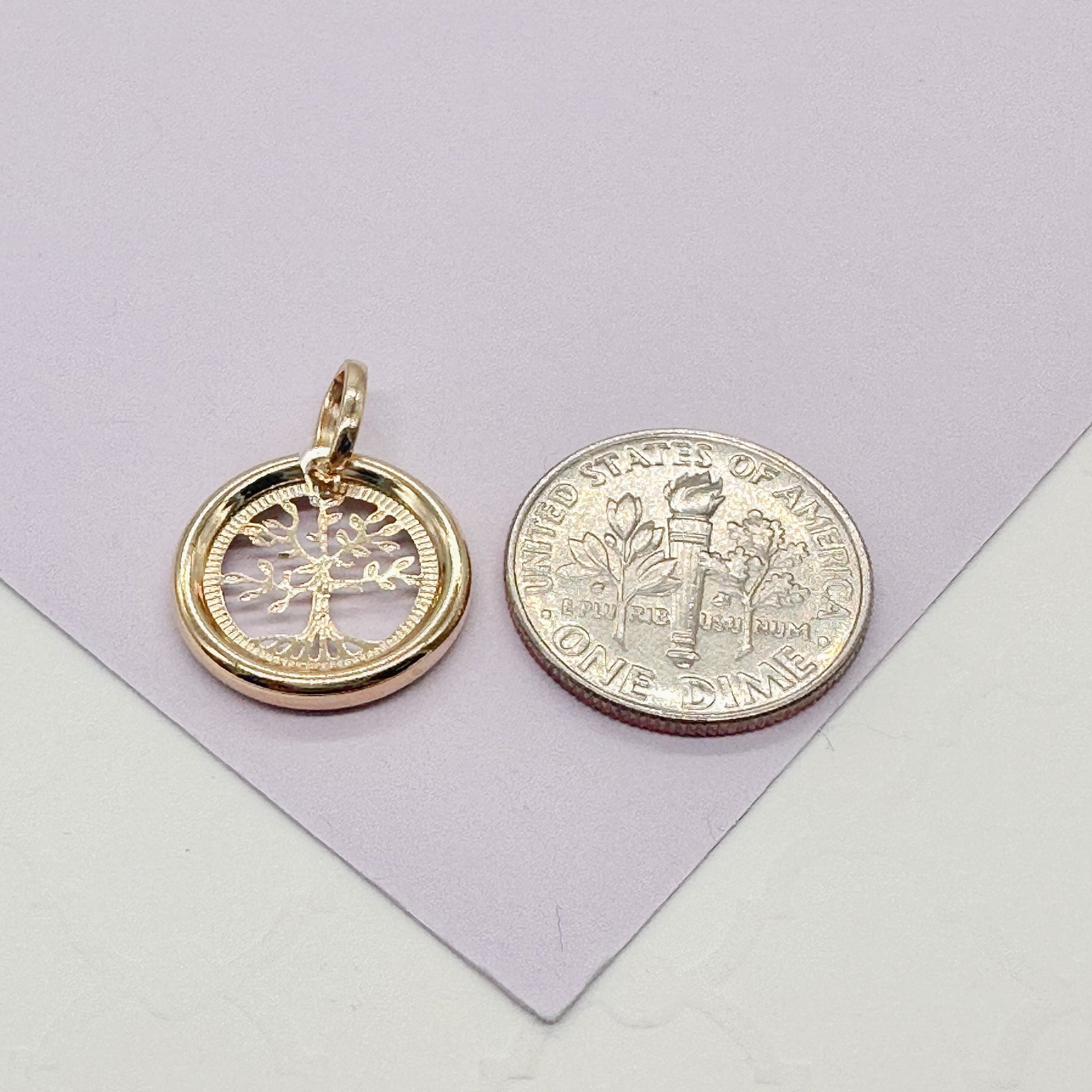 18k Gold Filled Small Circle See Through Pendants