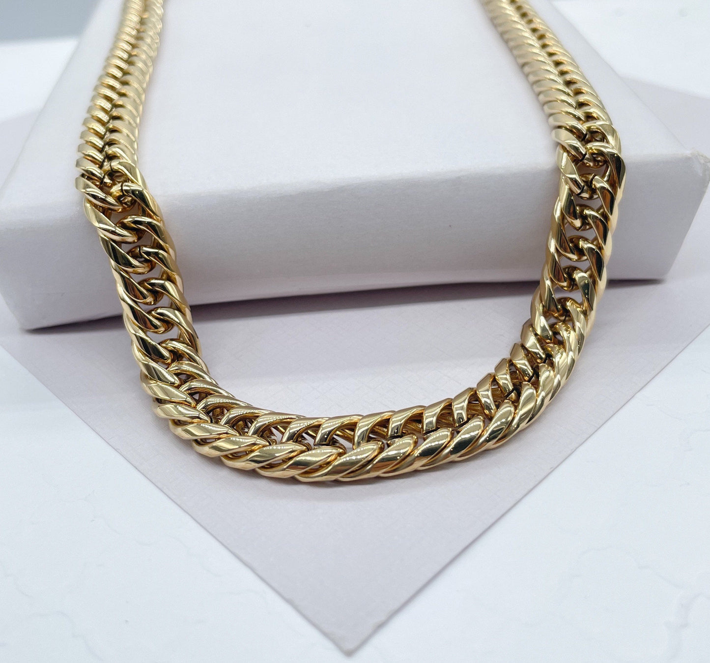 14k Gold Filled Miami Cuban Link Chain Necklace (10mm, 26 inch)