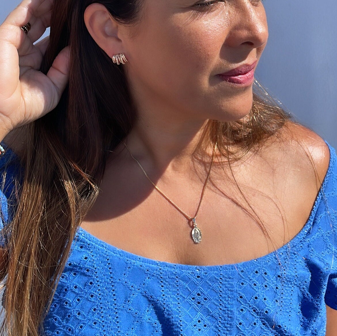 18k Gold Filled Small Plain Guadalupe Pendant