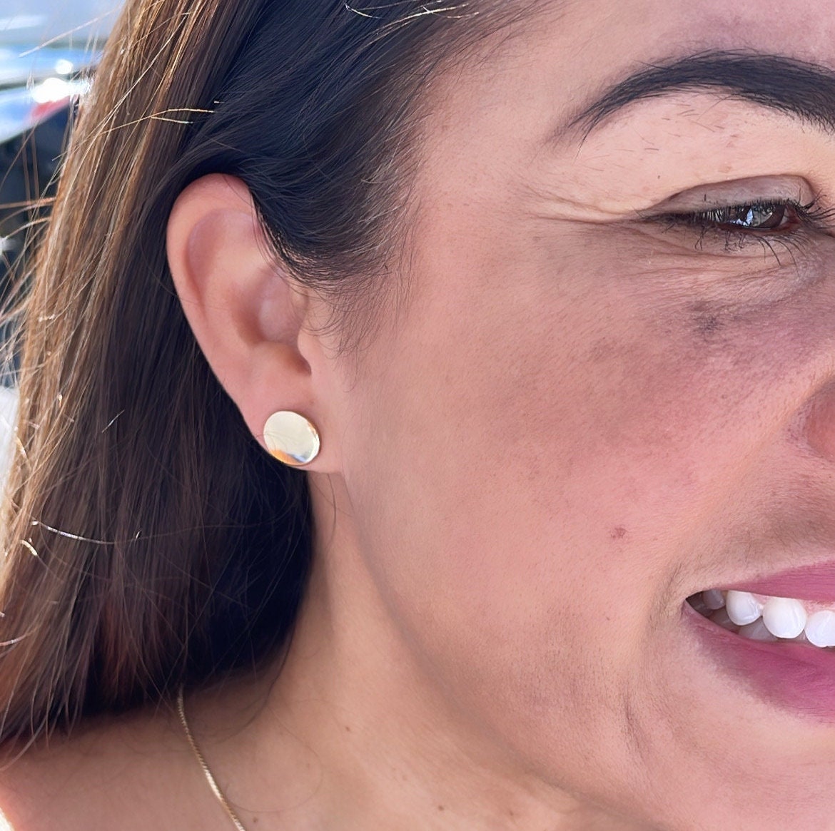 Smooth Plain Heart Stud Earring