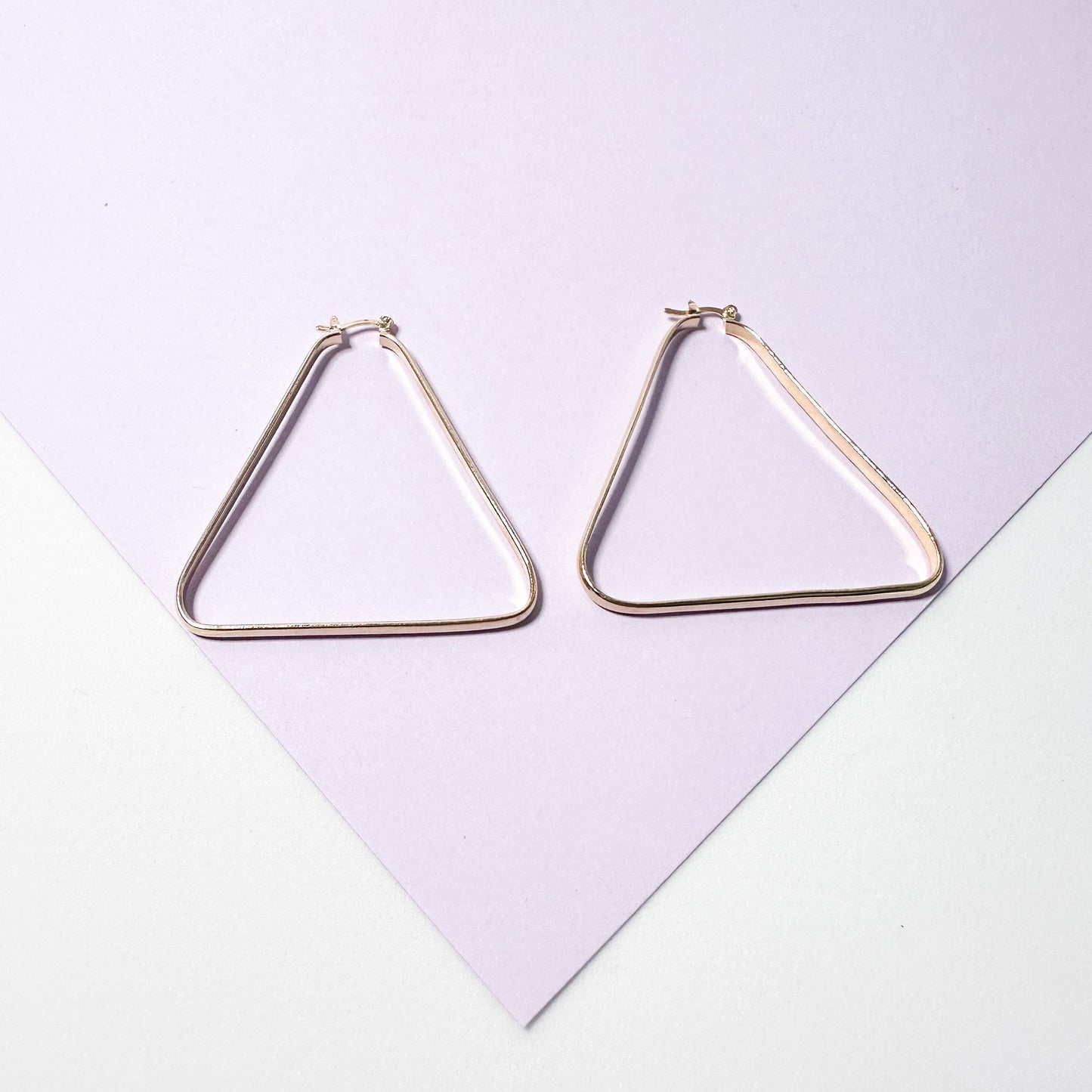 18k Gold Filled Smooth Triangle Hoop Earrings