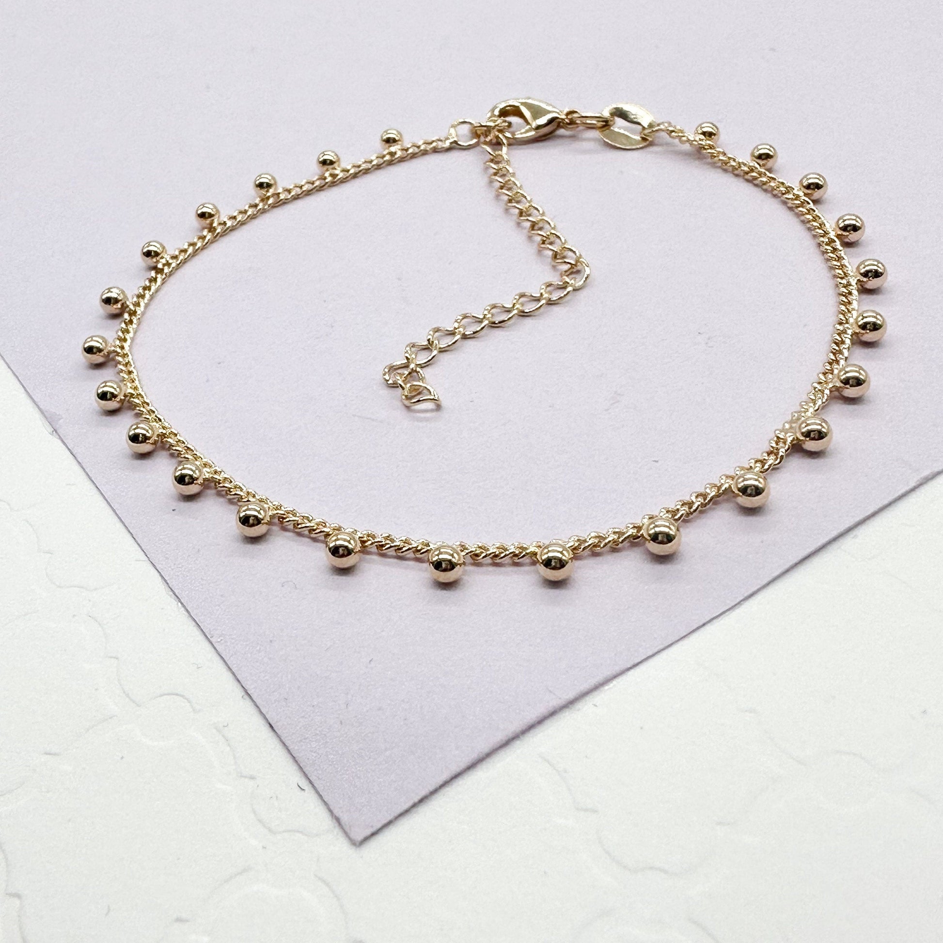 18k Gold Filled Satellite Style Ankle Bracelet