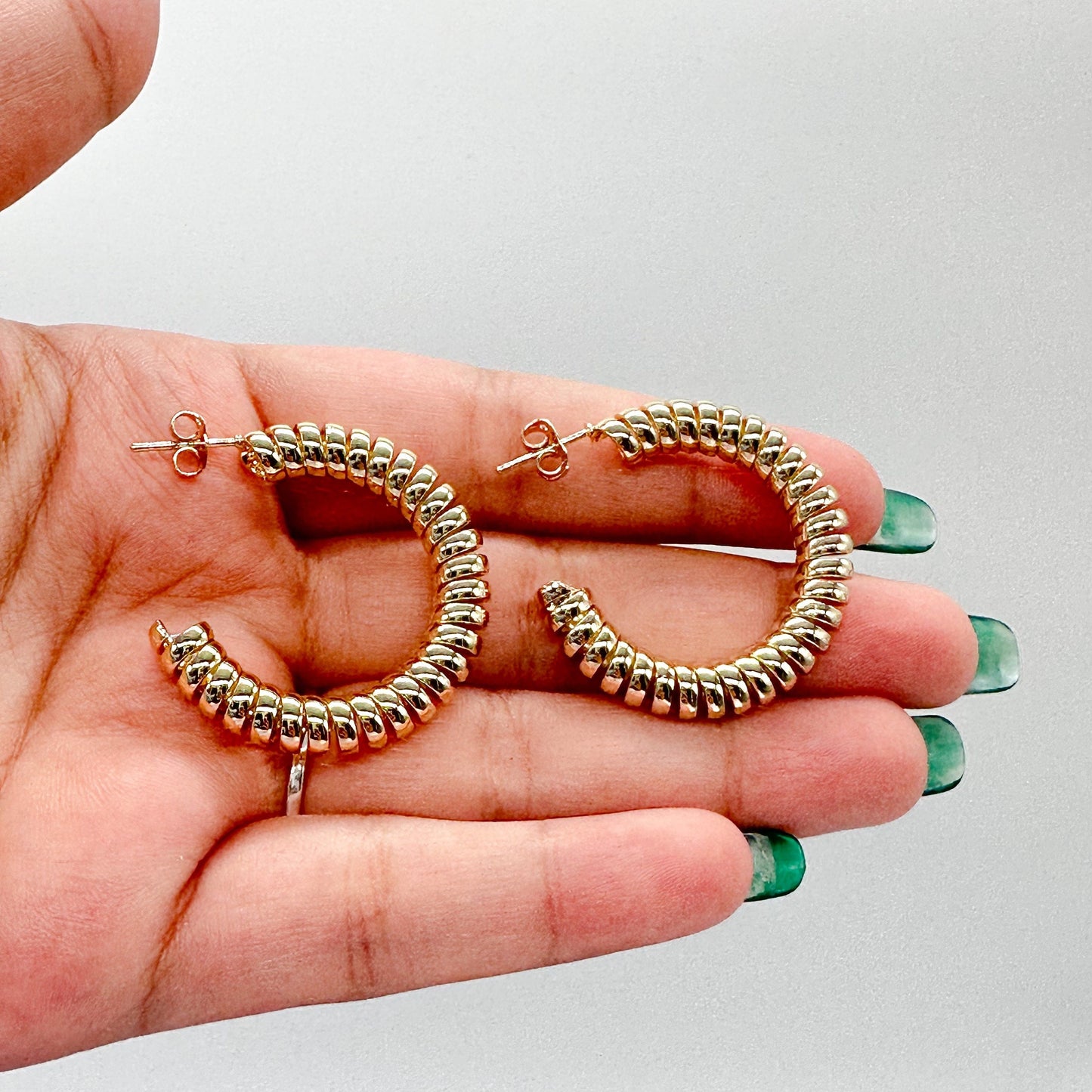 18k Gold Filled Open Coil Twisted Hoop Earrings