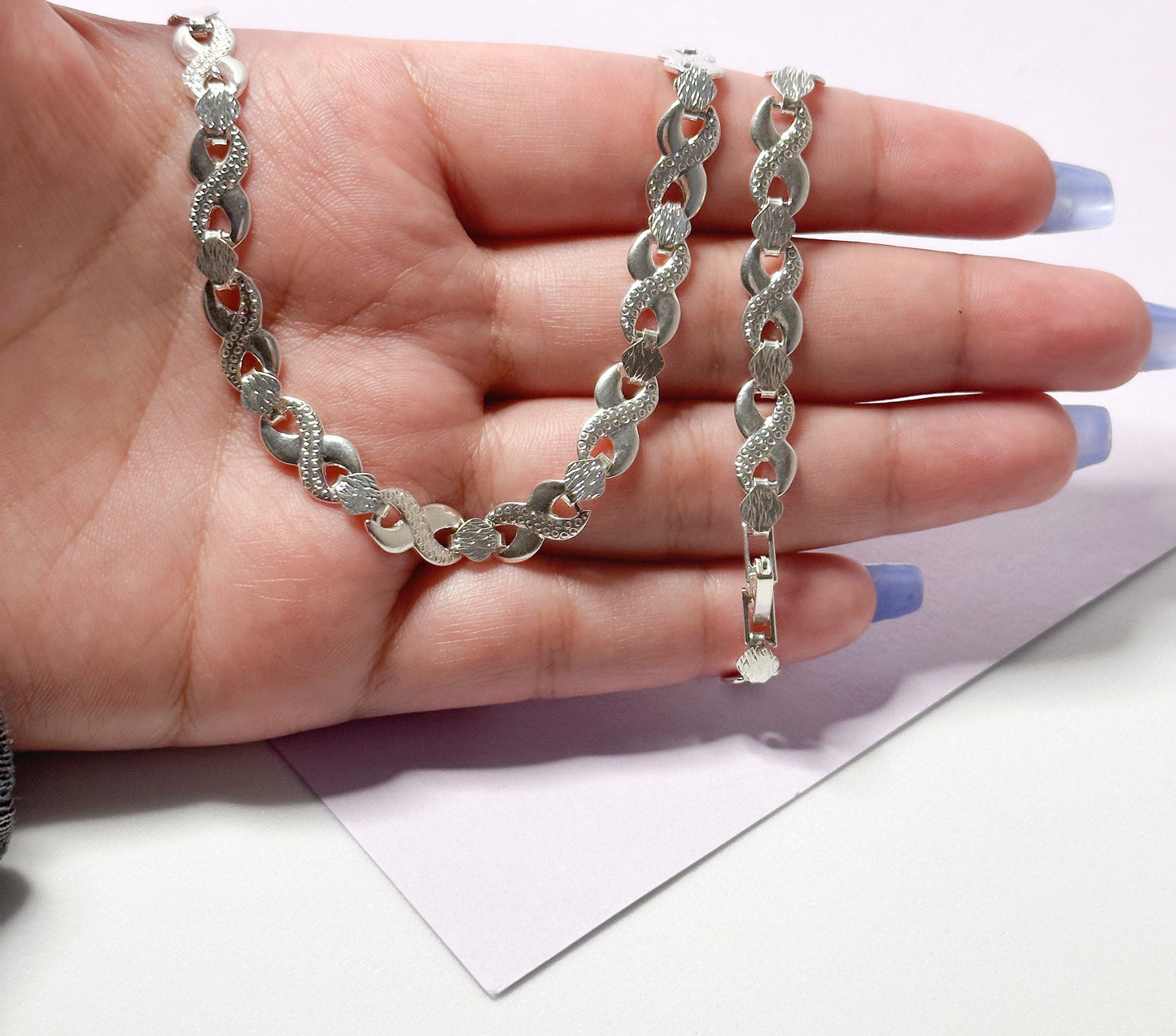 Silver Filled Flat Silver Infinity Set