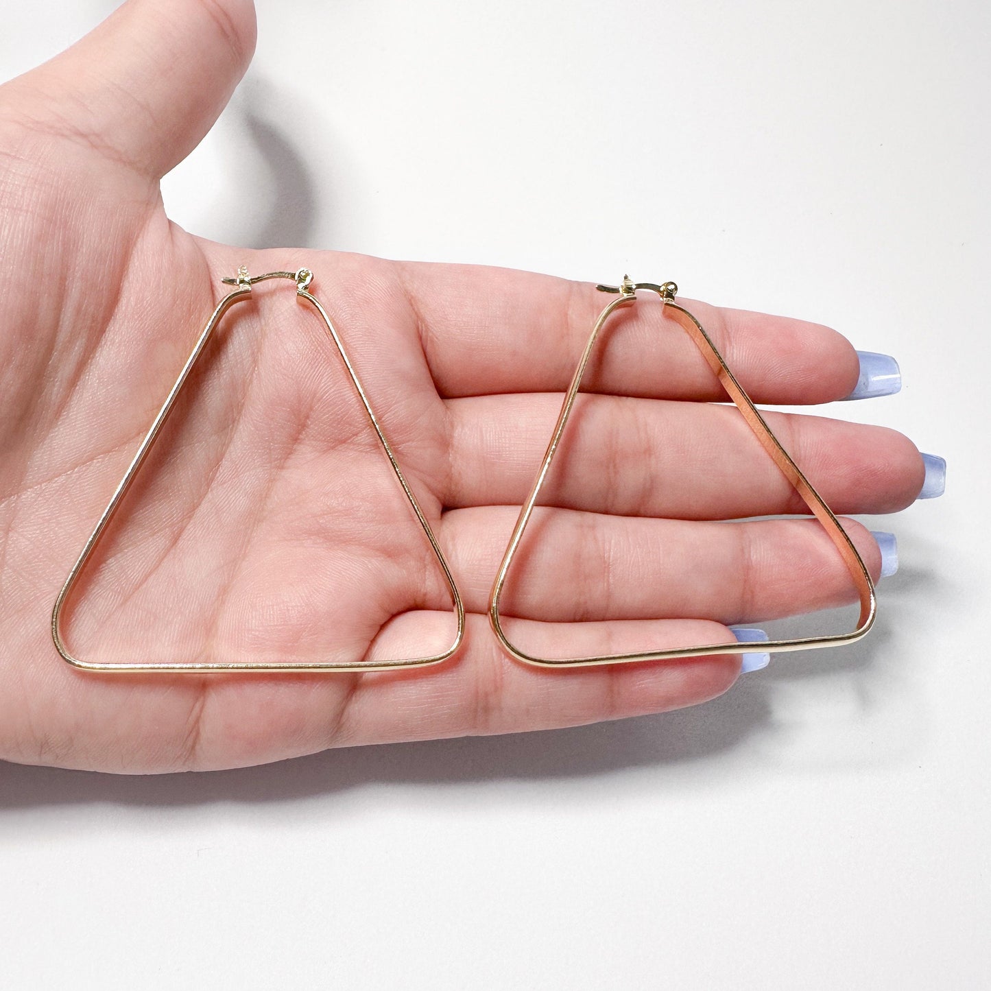 18k Gold Filled Smooth Triangle Hoop Earrings