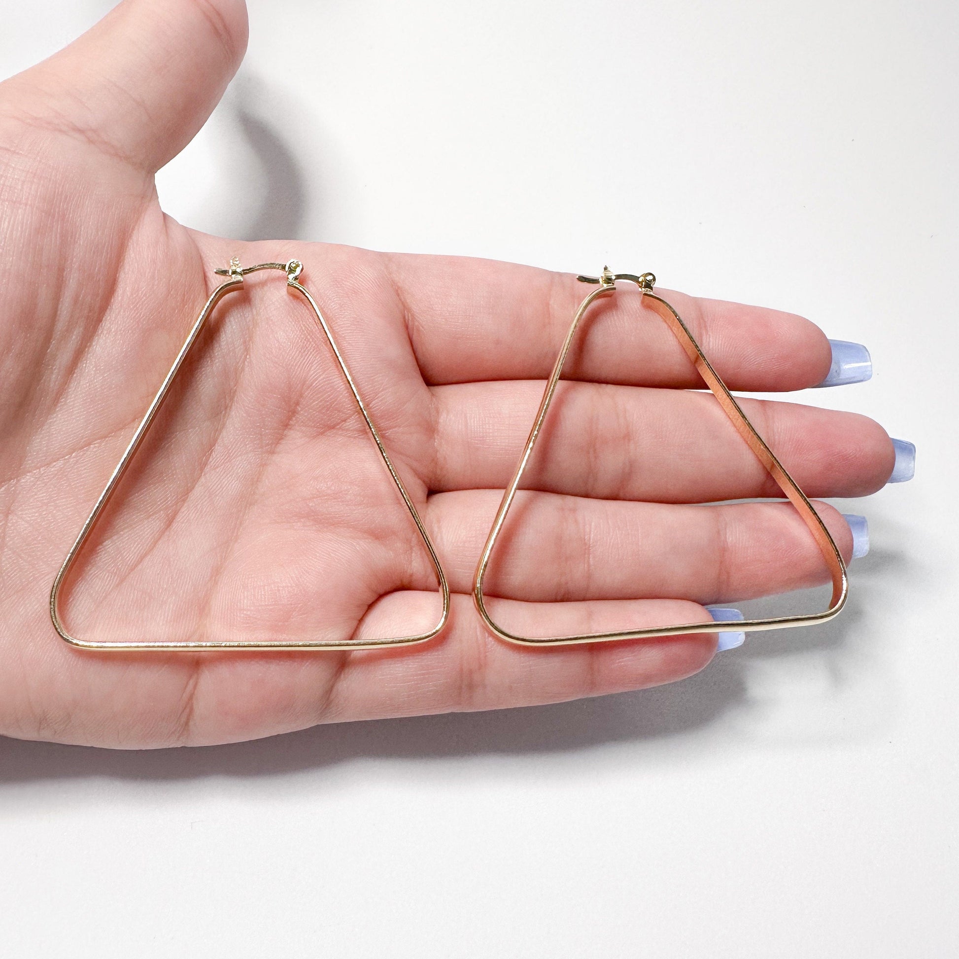 18k Gold Filled Smooth Triangle Hoop Earrings