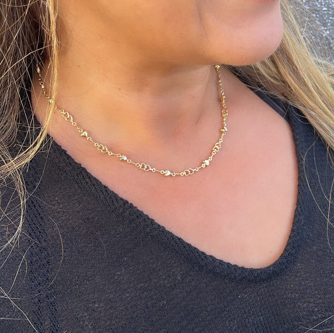 18k Gold Filled Dainty Heart Choker